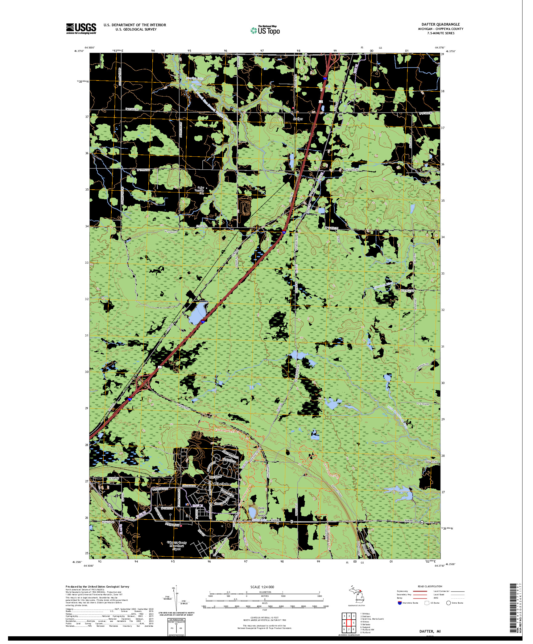 US TOPO 7.5-MINUTE MAP FOR DAFTER, MI