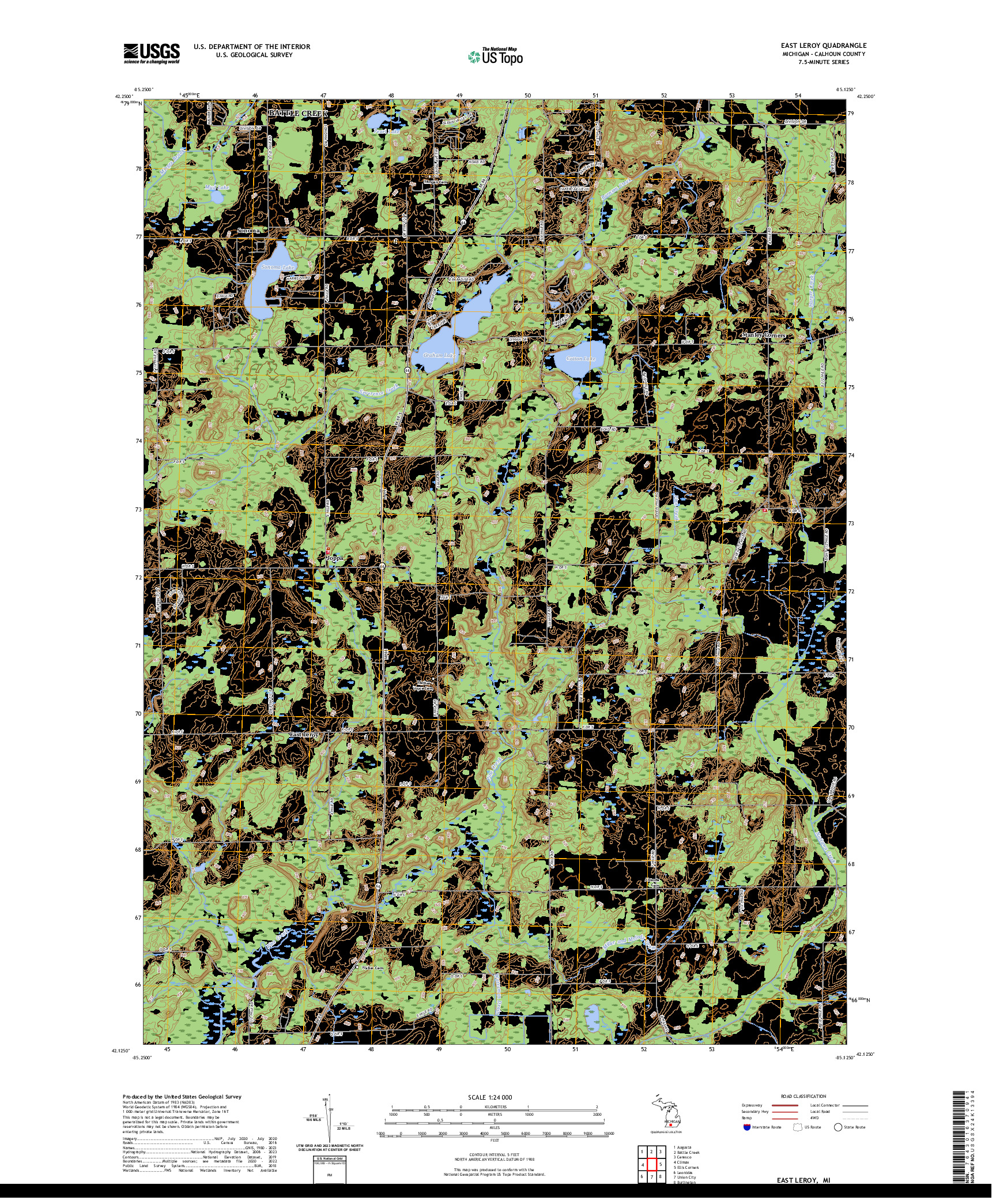 US TOPO 7.5-MINUTE MAP FOR EAST LEROY, MI