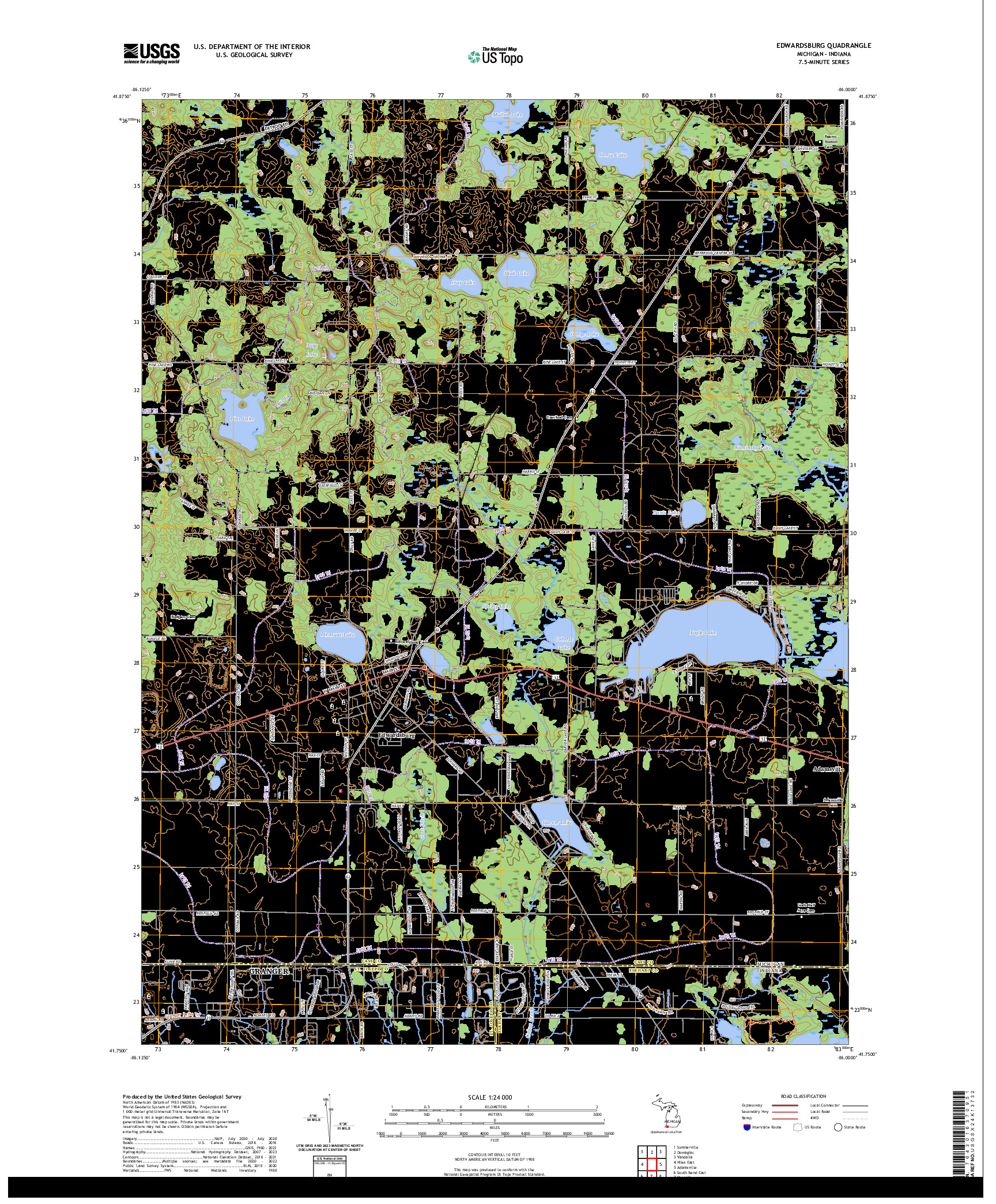 US TOPO 7.5-MINUTE MAP FOR EDWARDSBURG, MI,IN