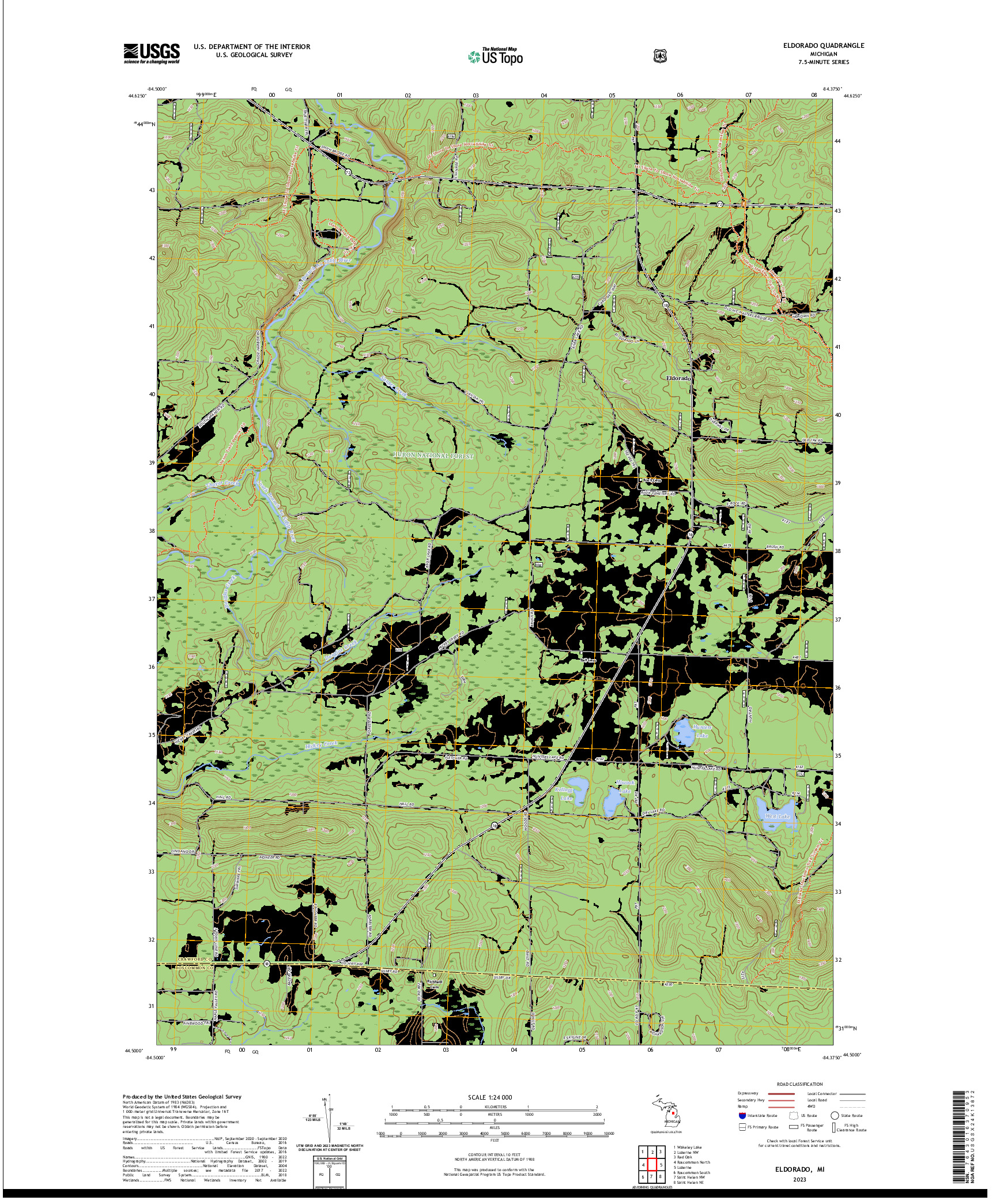 US TOPO 7.5-MINUTE MAP FOR ELDORADO, MI