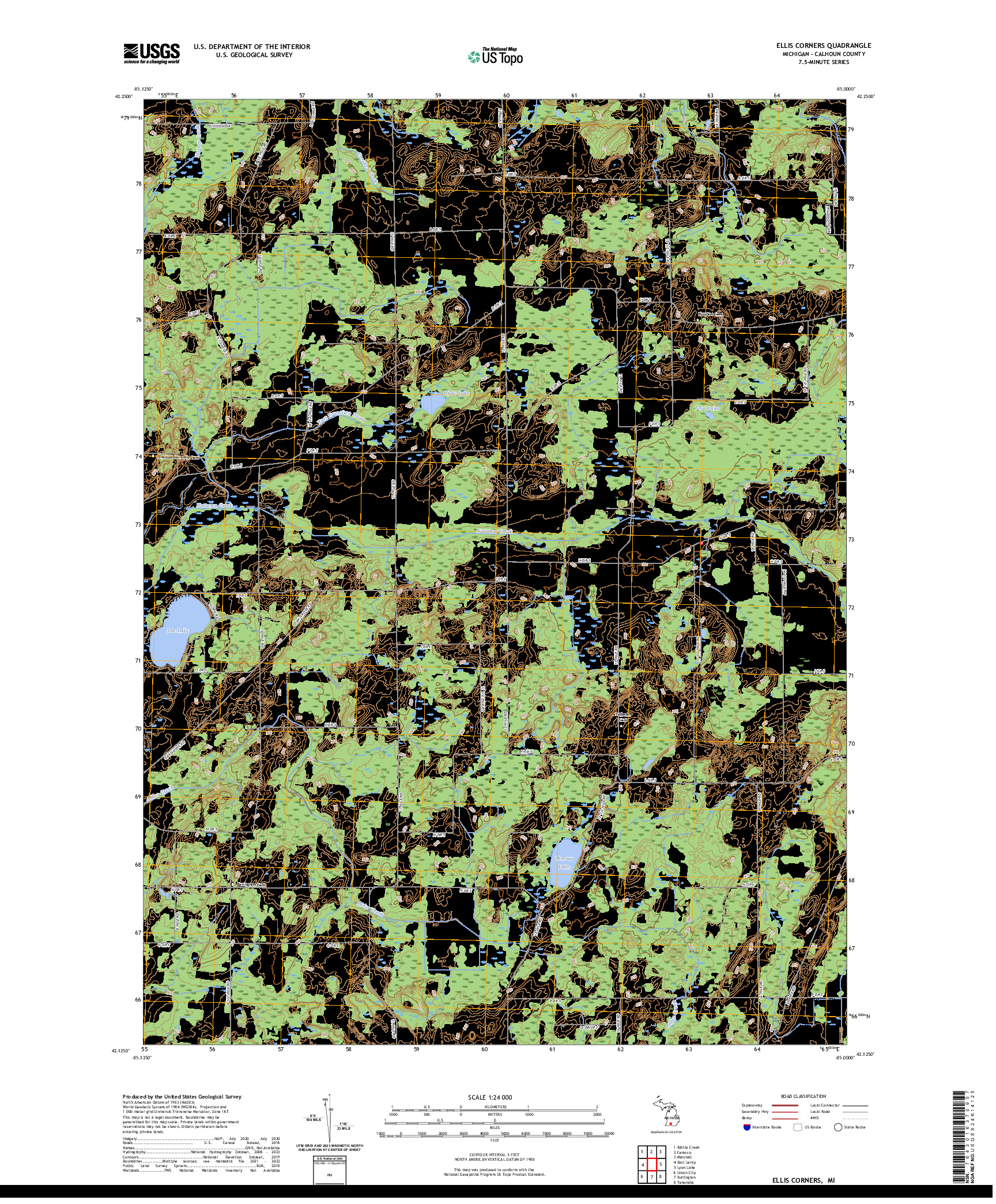 US TOPO 7.5-MINUTE MAP FOR ELLIS CORNERS, MI