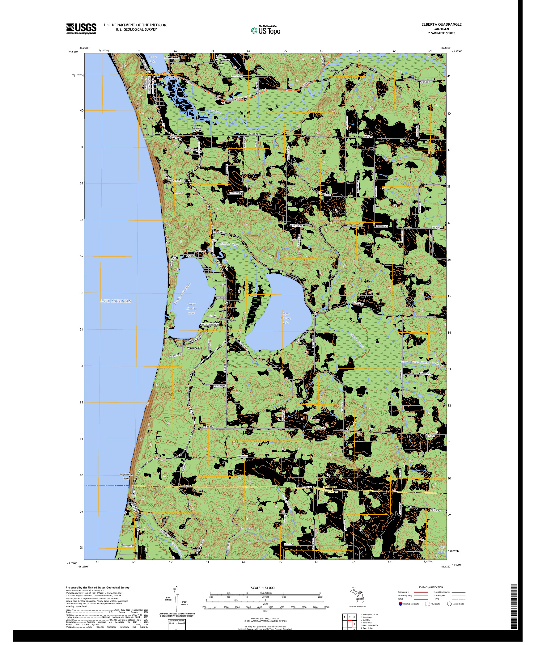 US TOPO 7.5-MINUTE MAP FOR ELBERTA, MI