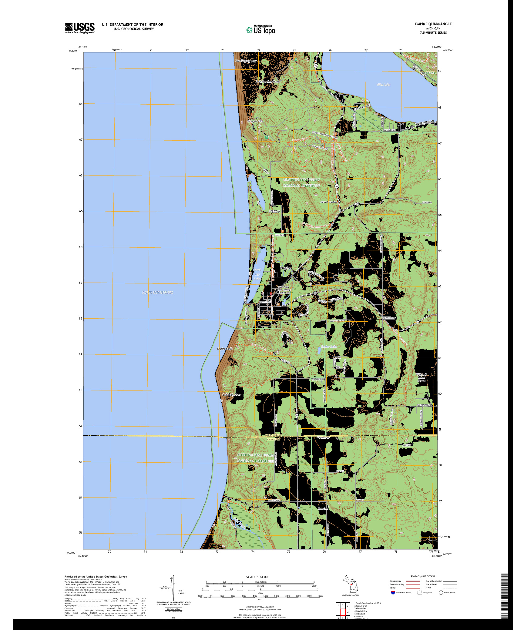 US TOPO 7.5-MINUTE MAP FOR EMPIRE, MI