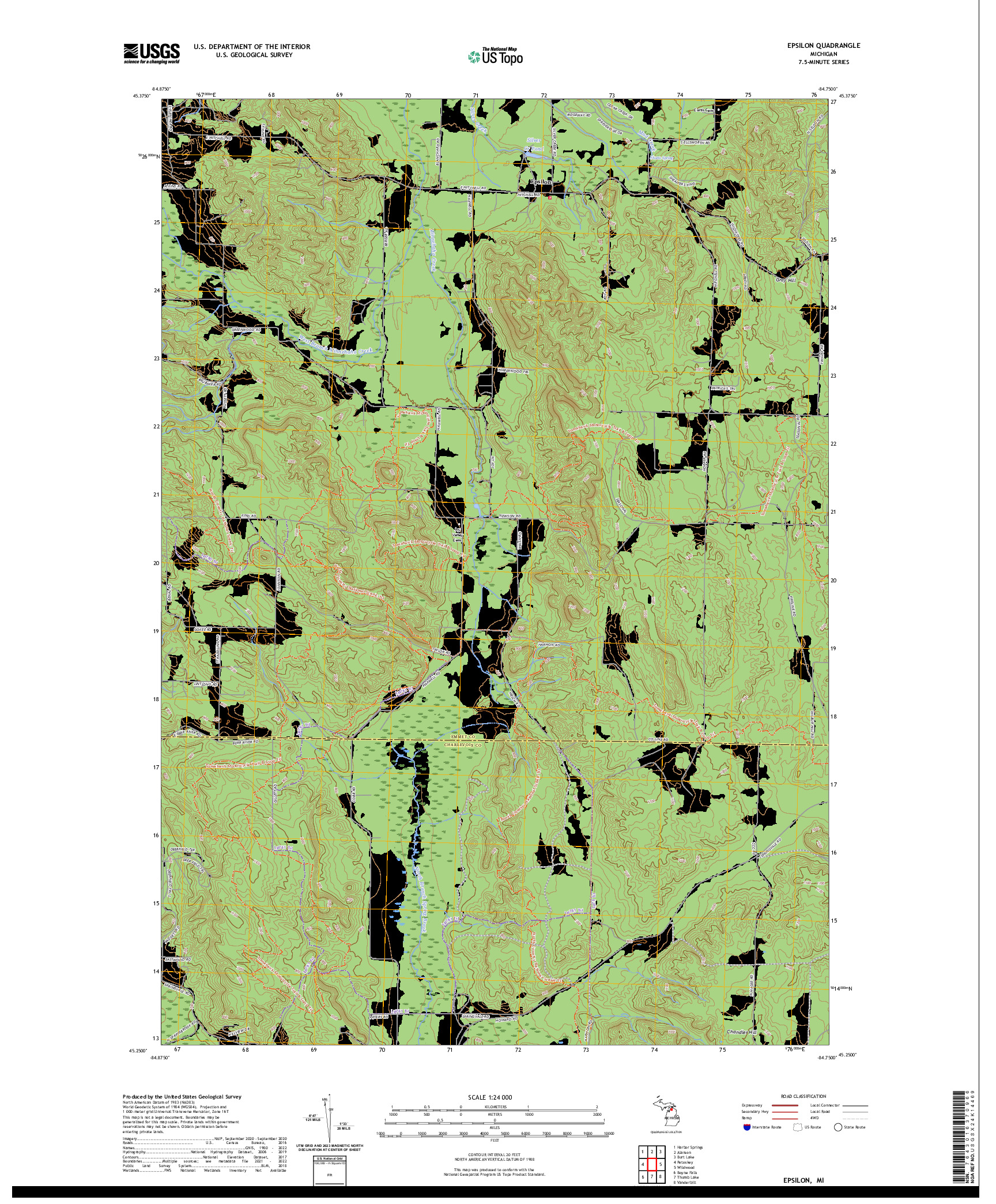 US TOPO 7.5-MINUTE MAP FOR EPSILON, MI