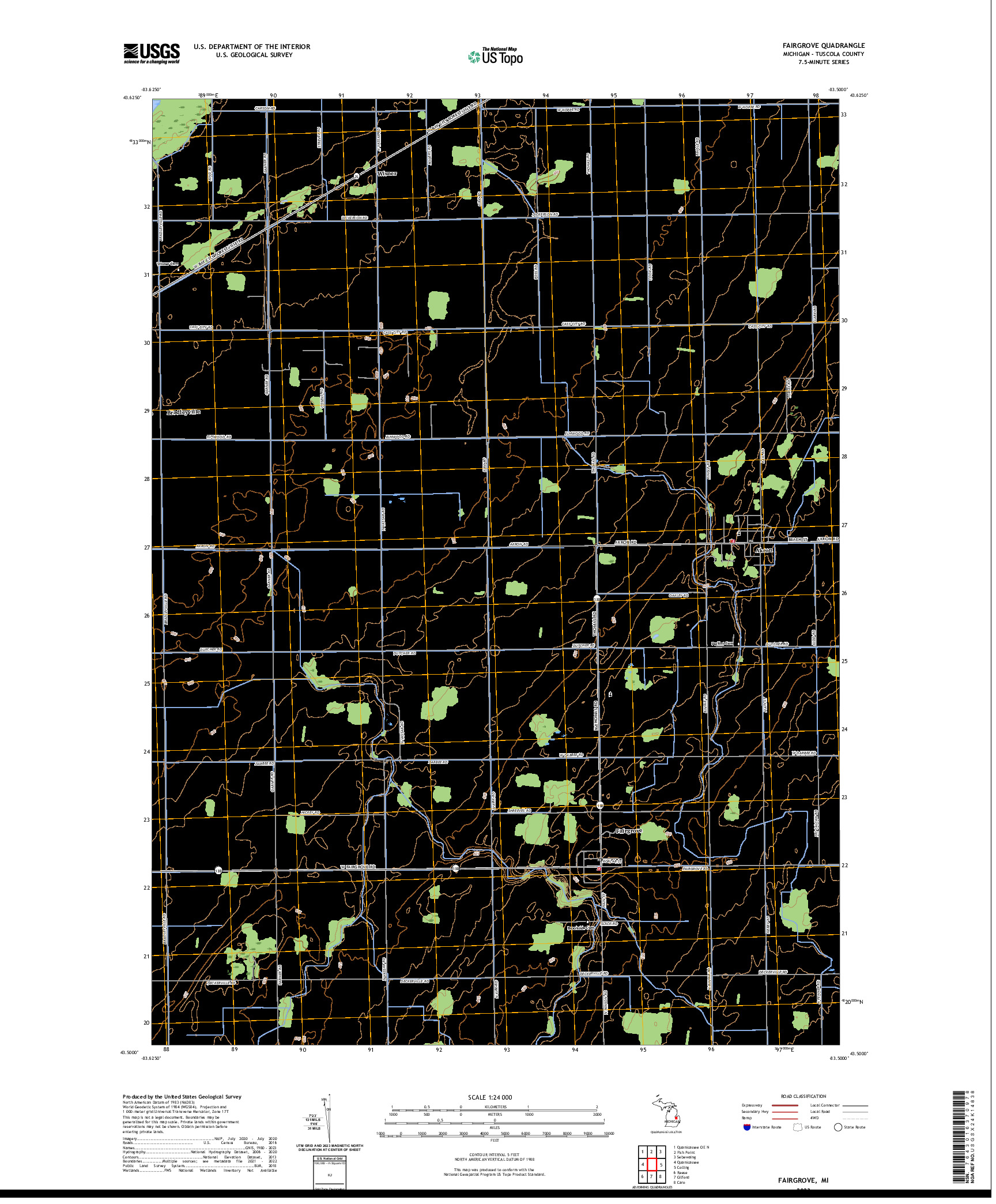 US TOPO 7.5-MINUTE MAP FOR FAIRGROVE, MI