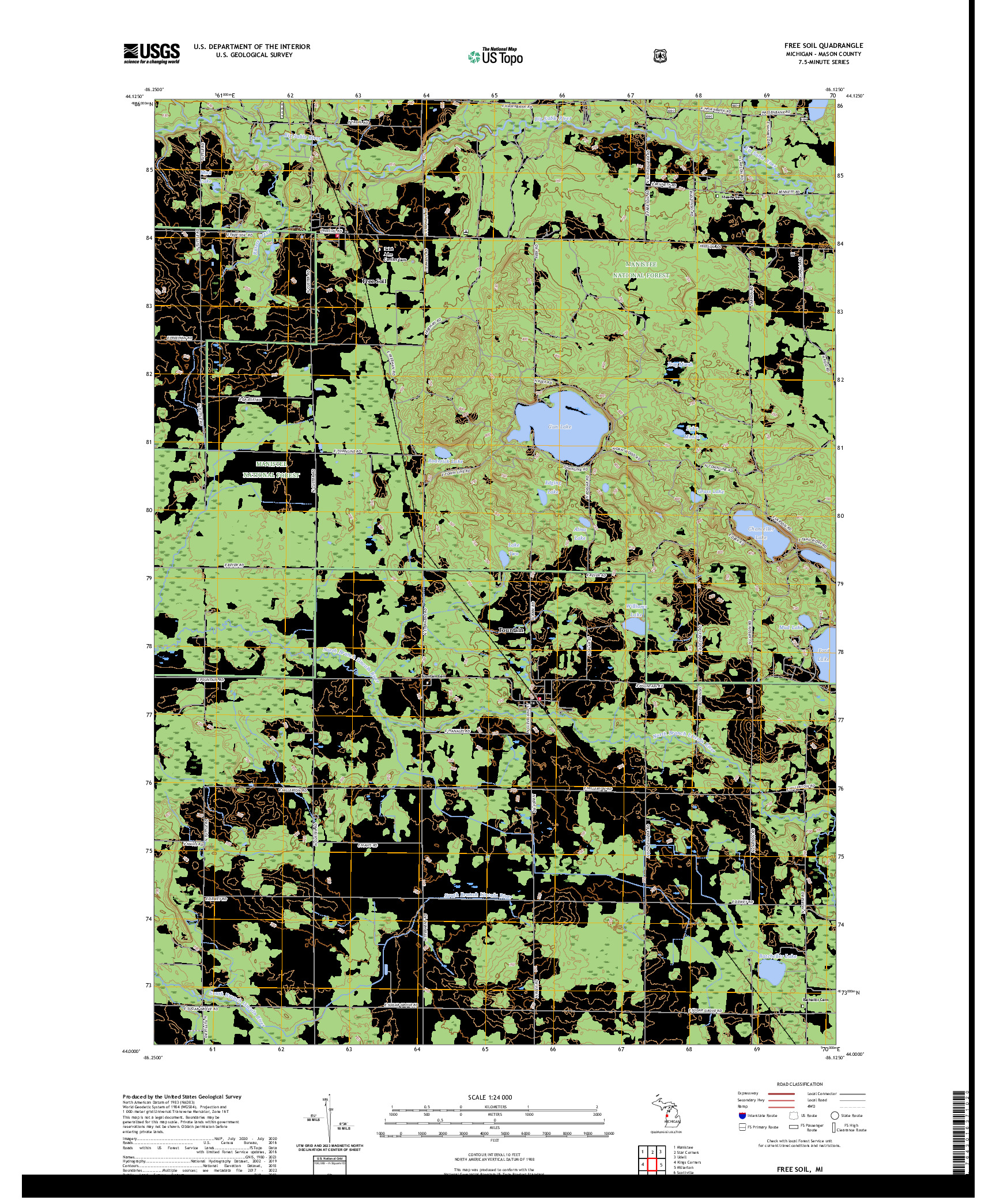 US TOPO 7.5-MINUTE MAP FOR FREE SOIL, MI