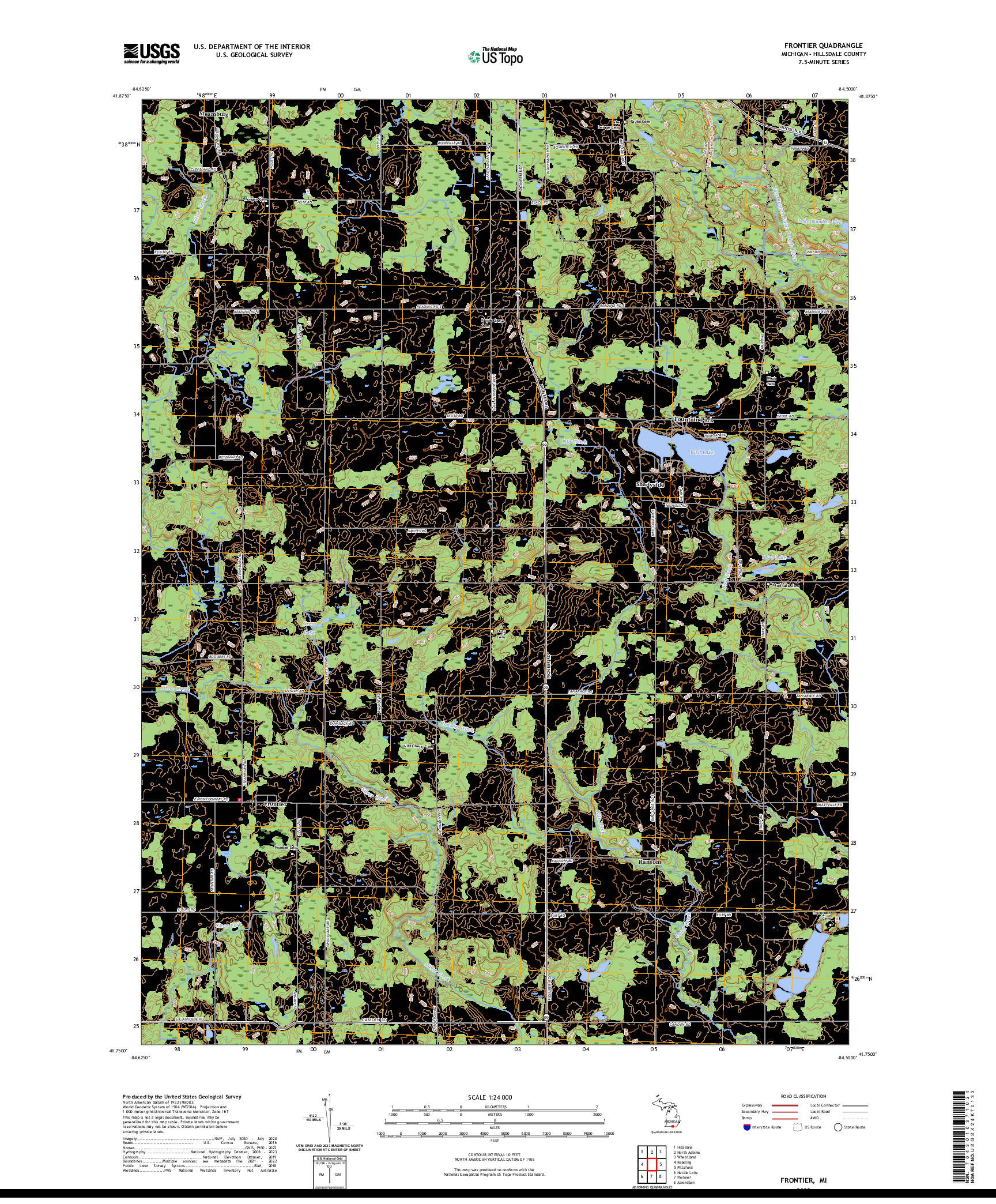 US TOPO 7.5-MINUTE MAP FOR FRONTIER, MI