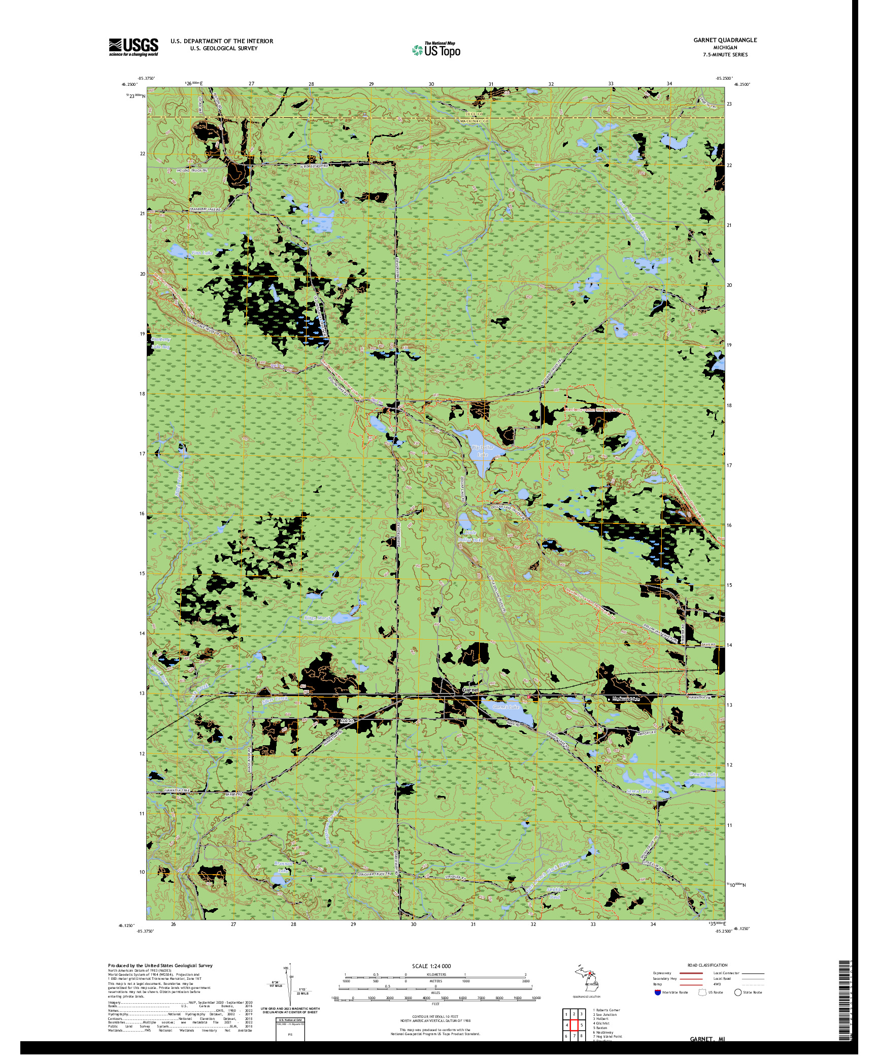 US TOPO 7.5-MINUTE MAP FOR GARNET, MI