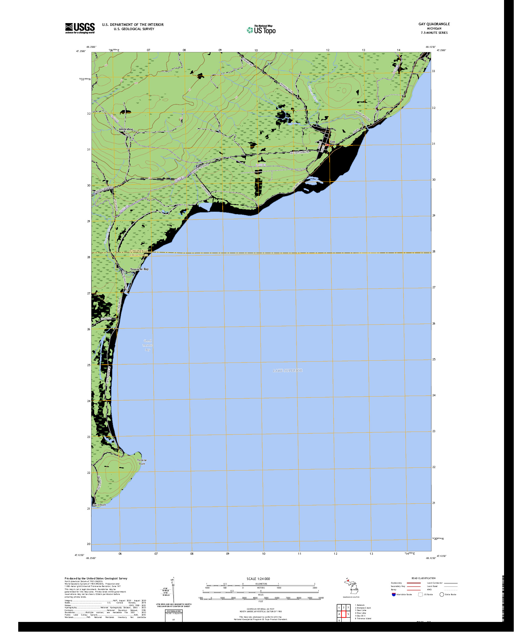 US TOPO 7.5-MINUTE MAP FOR GAY, MI