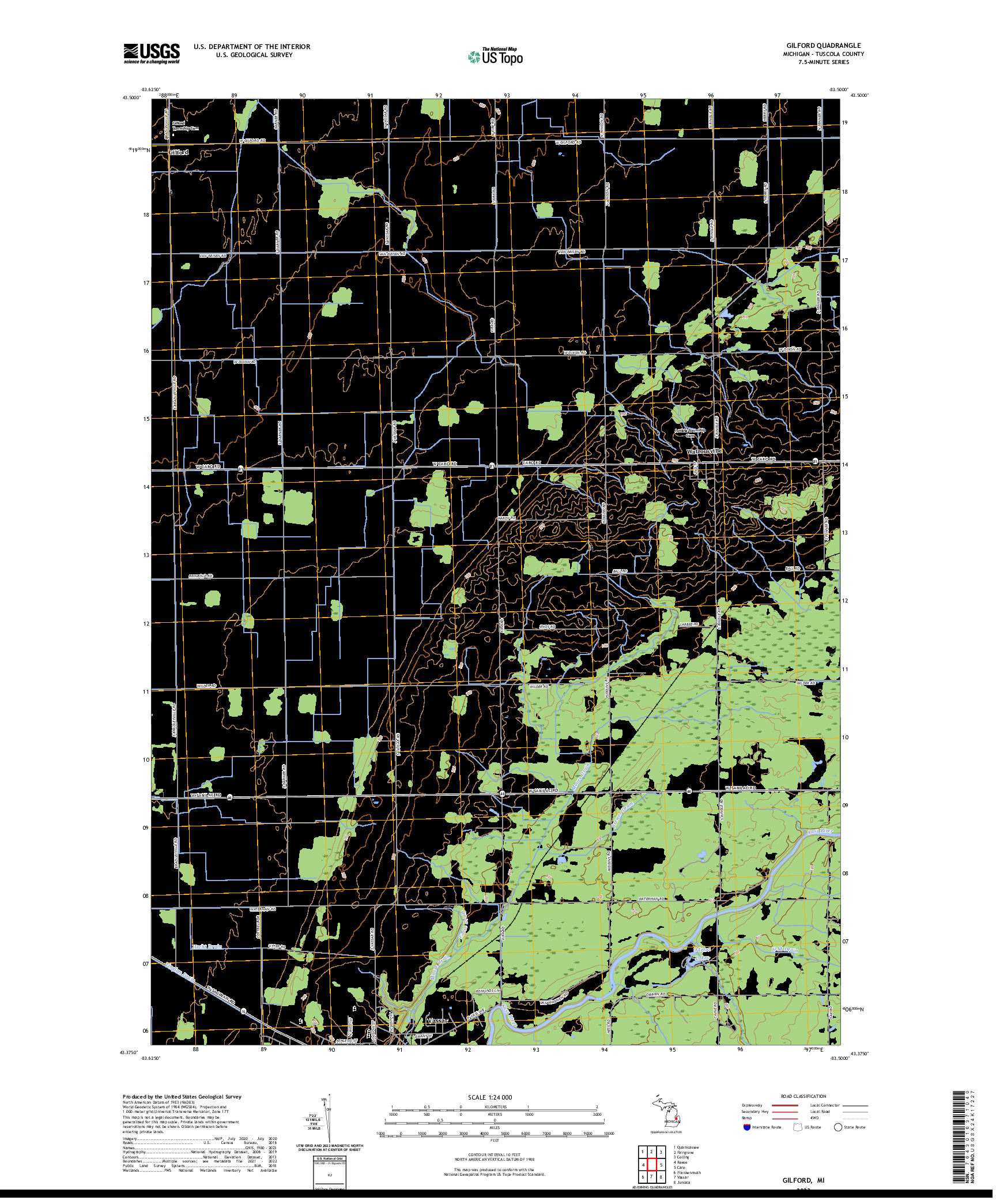 US TOPO 7.5-MINUTE MAP FOR GILFORD, MI