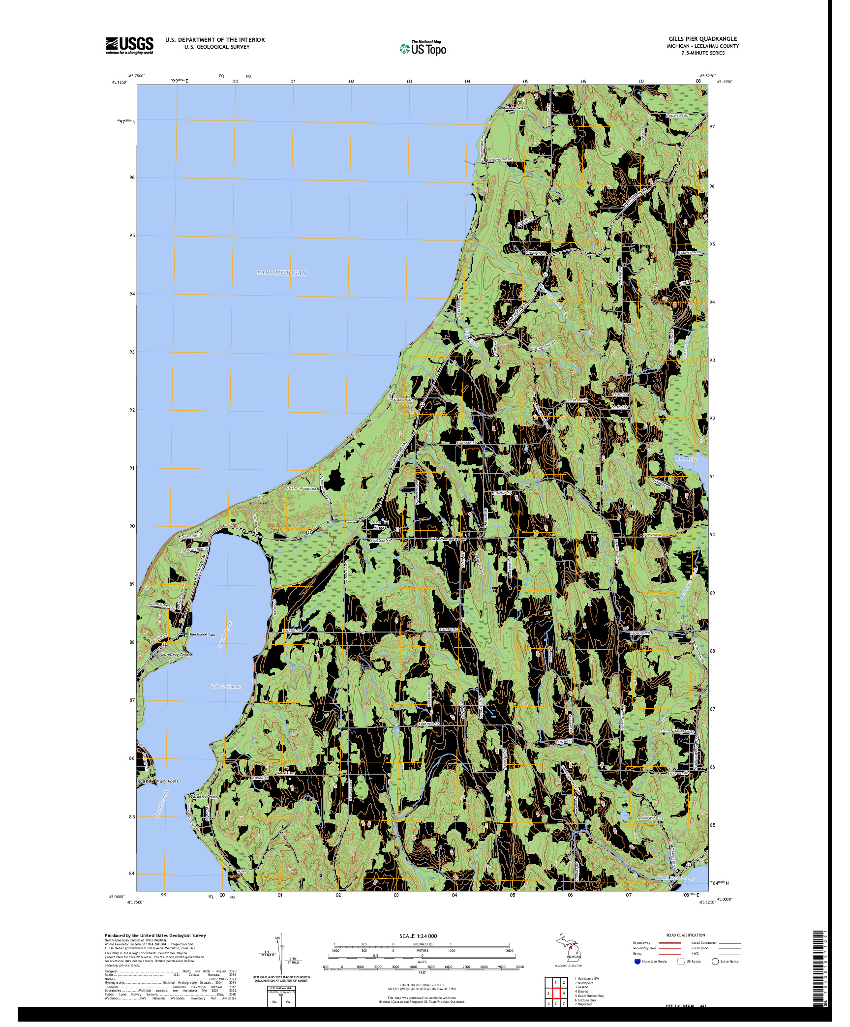 US TOPO 7.5-MINUTE MAP FOR GILLS PIER, MI