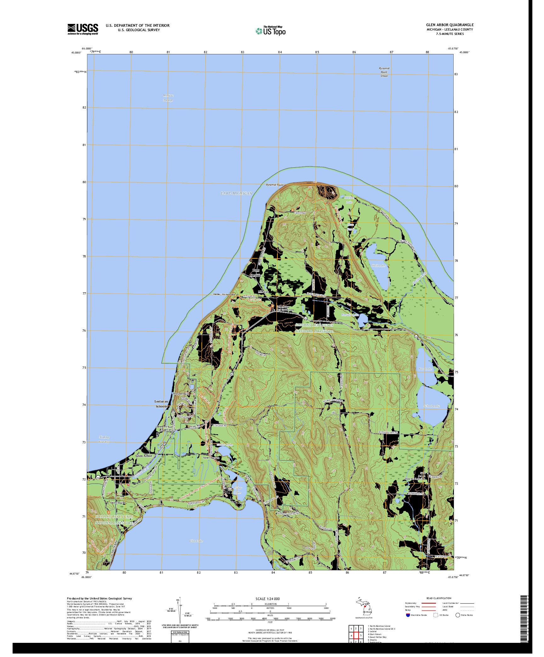 US TOPO 7.5-MINUTE MAP FOR GLEN ARBOR, MI