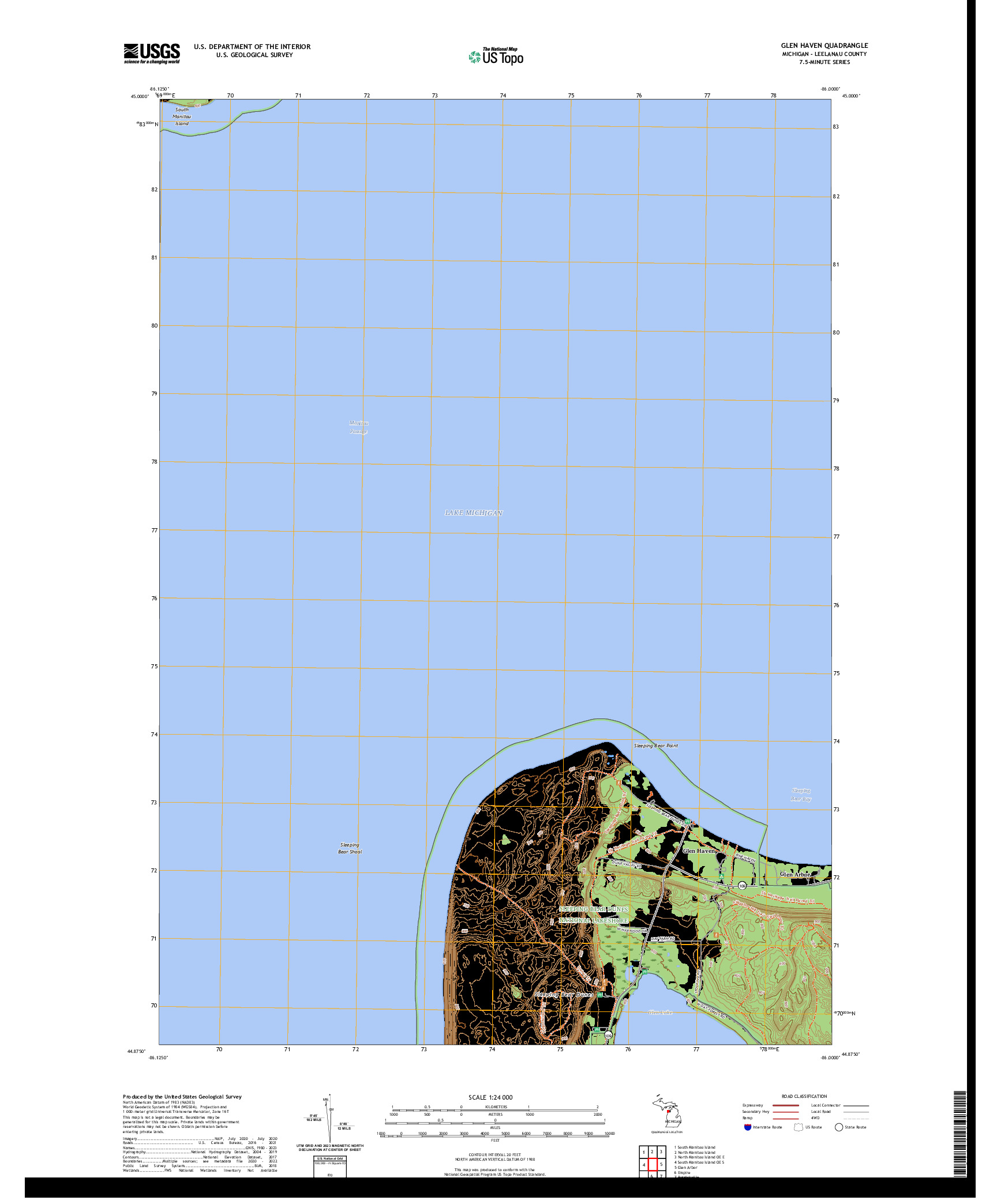 US TOPO 7.5-MINUTE MAP FOR GLEN HAVEN, MI