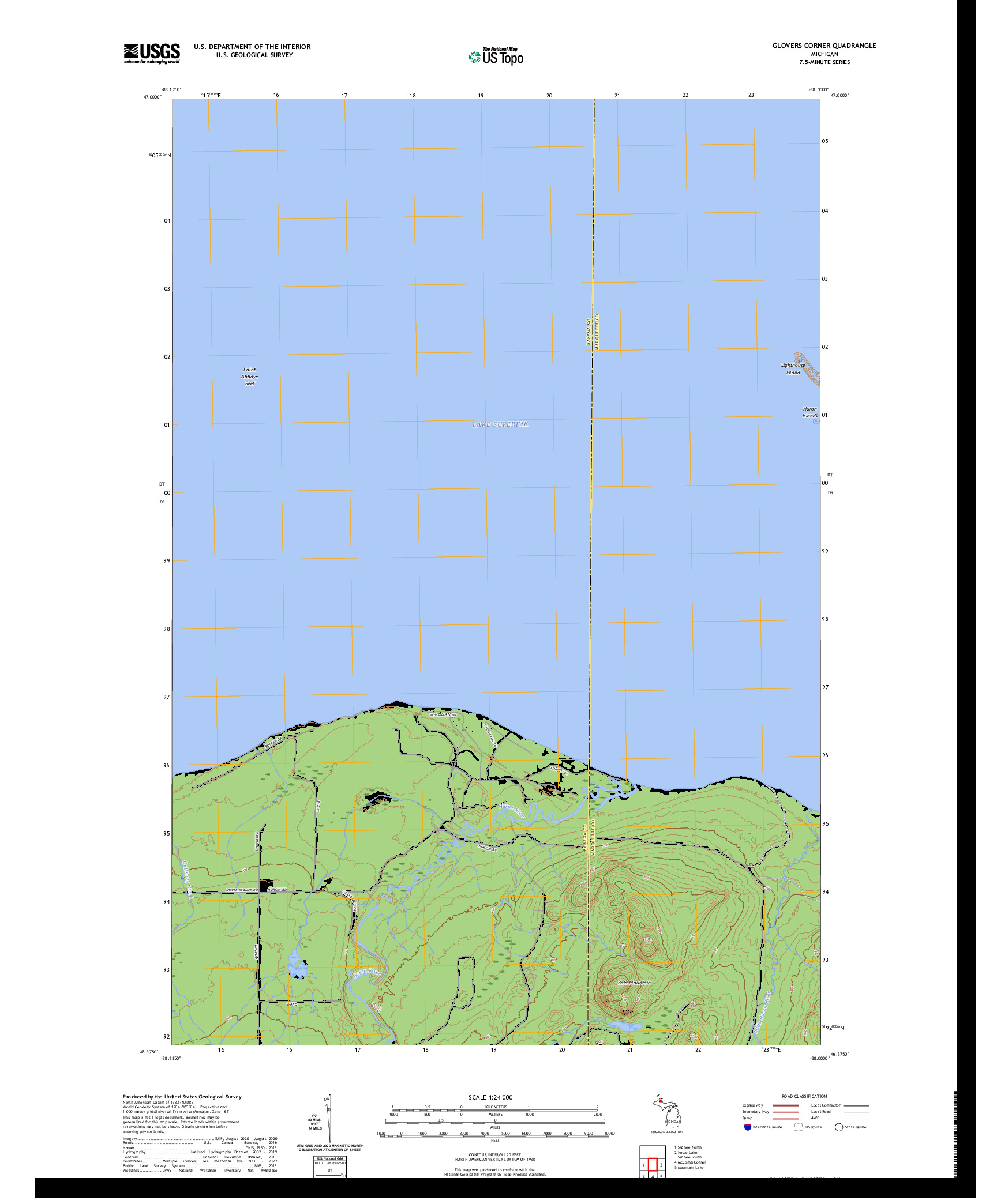 US TOPO 7.5-MINUTE MAP FOR GLOVERS CORNER, MI