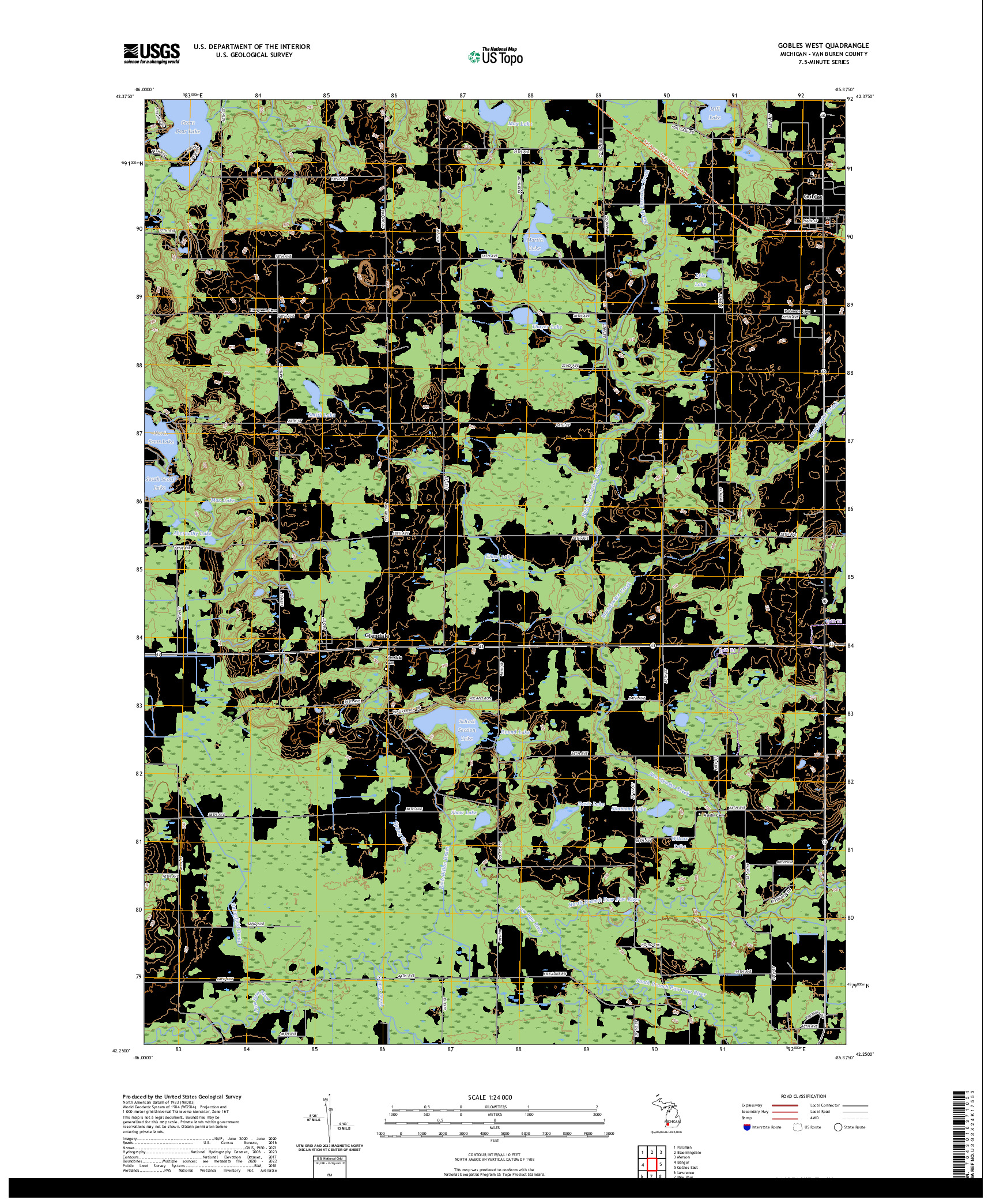 US TOPO 7.5-MINUTE MAP FOR GOBLES WEST, MI