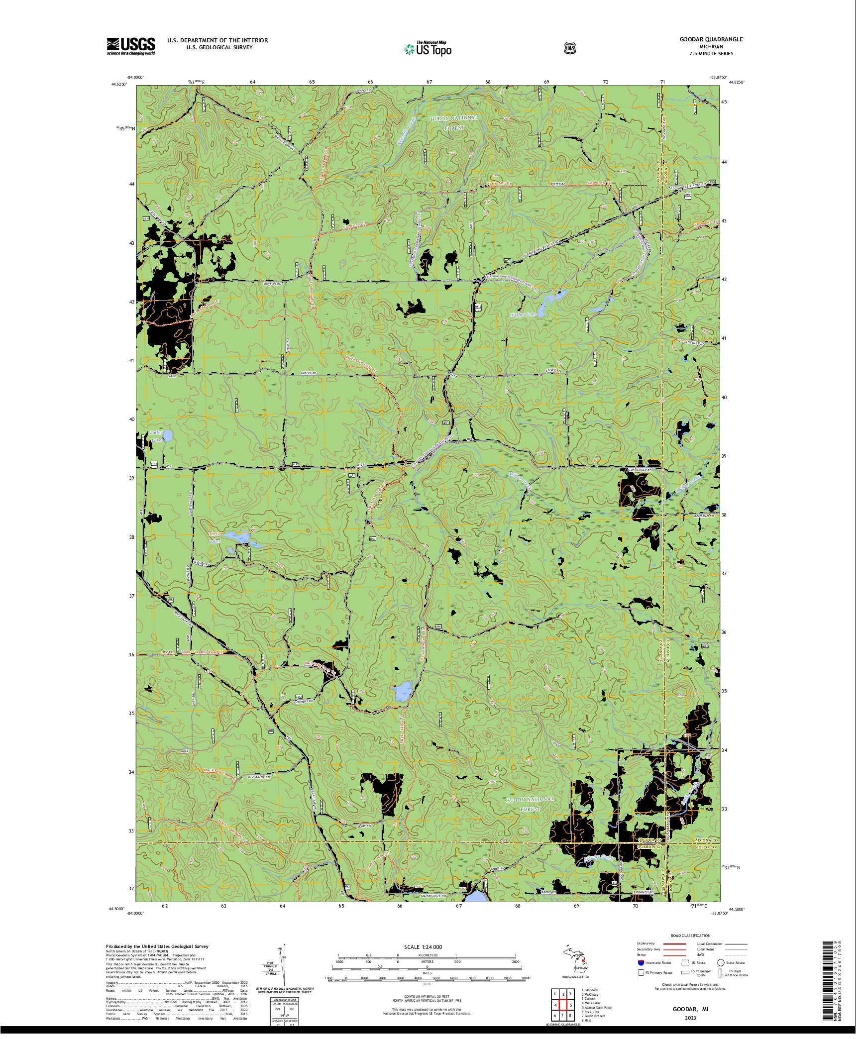 US TOPO 7.5-MINUTE MAP FOR GOODAR, MI