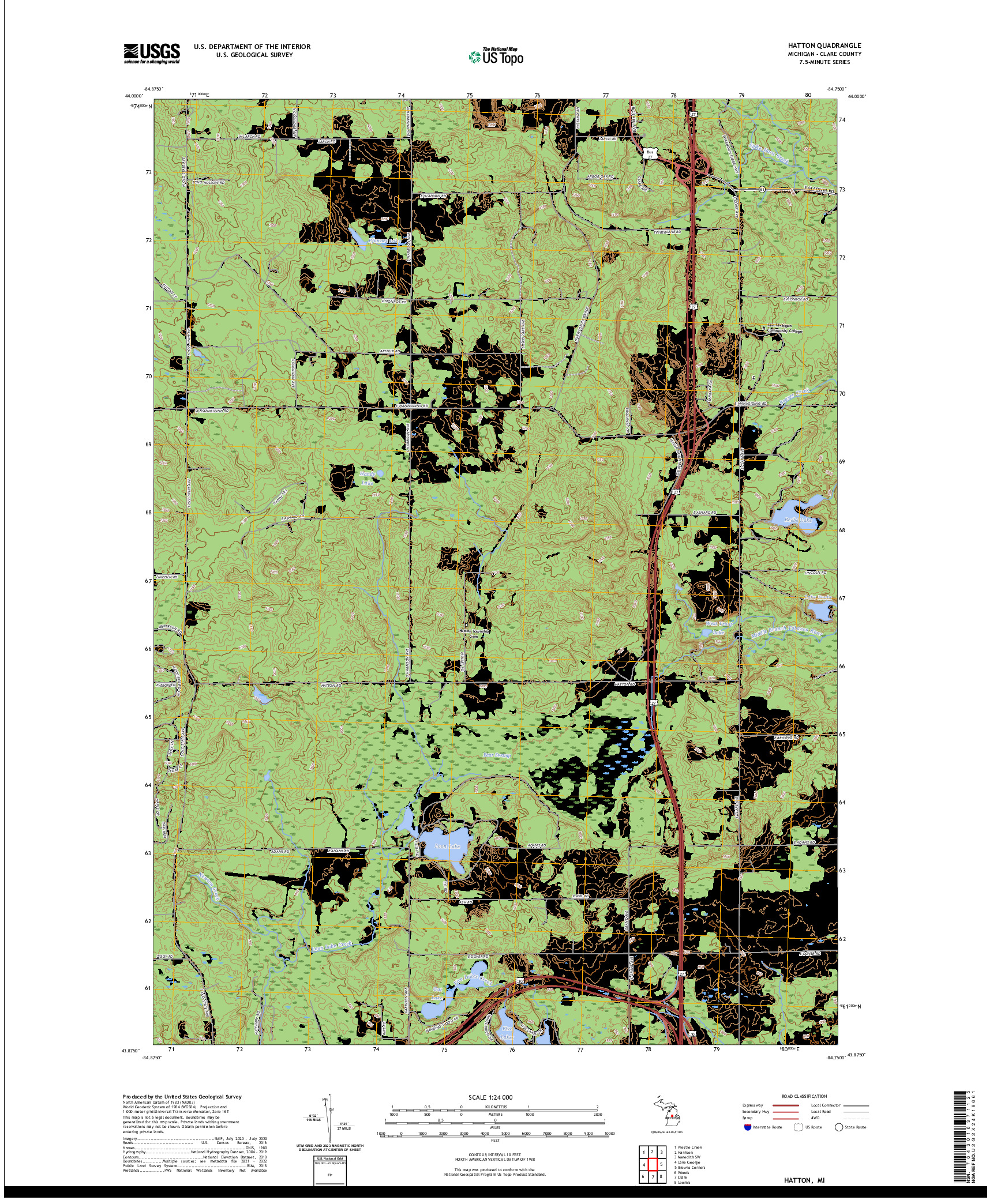 US TOPO 7.5-MINUTE MAP FOR HATTON, MI