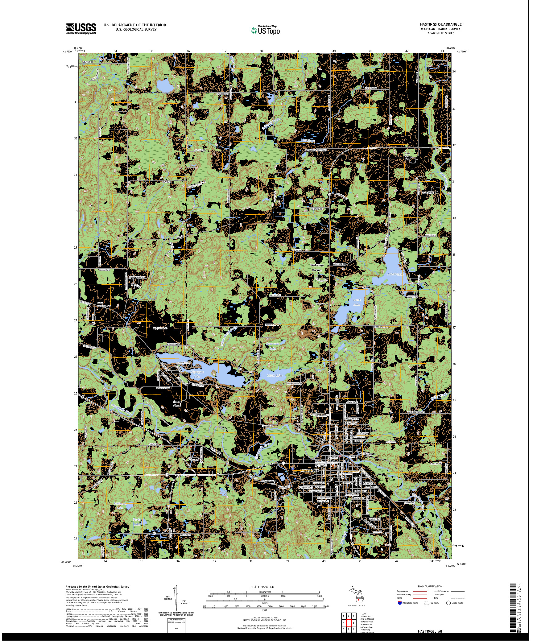 US TOPO 7.5-MINUTE MAP FOR HASTINGS, MI