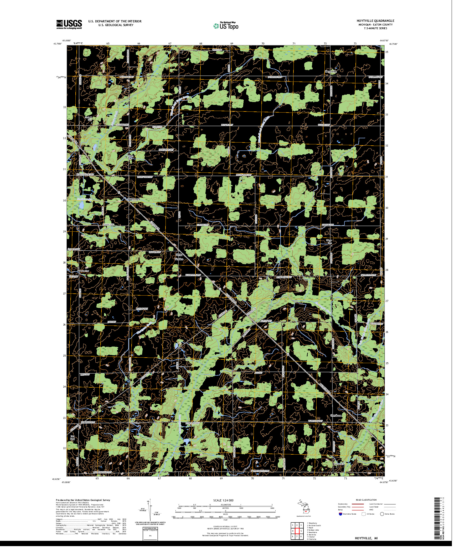 US TOPO 7.5-MINUTE MAP FOR HOYTVILLE, MI