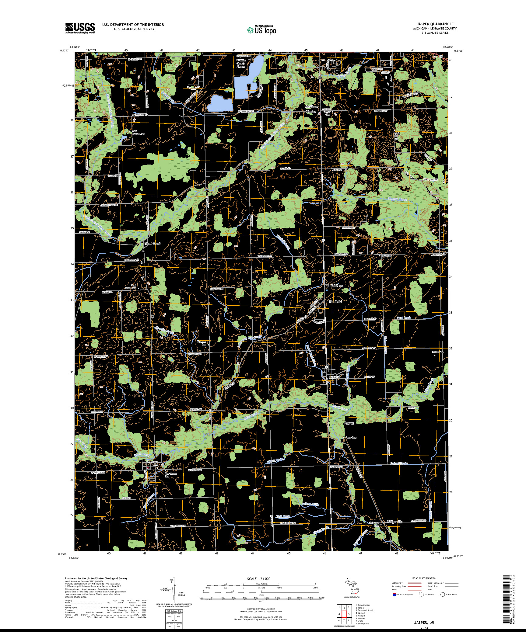 US TOPO 7.5-MINUTE MAP FOR JASPER, MI