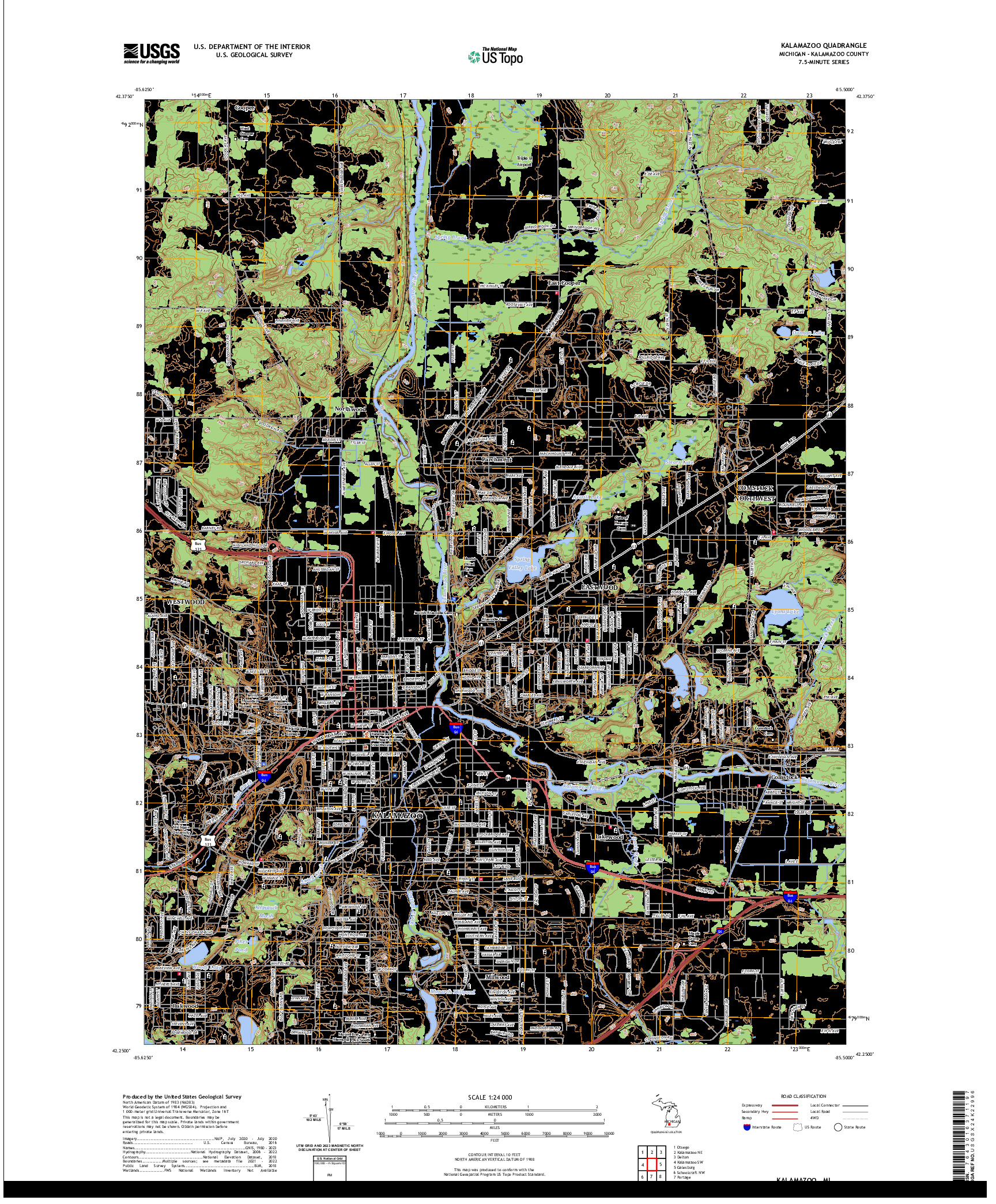 US TOPO 7.5-MINUTE MAP FOR KALAMAZOO, MI