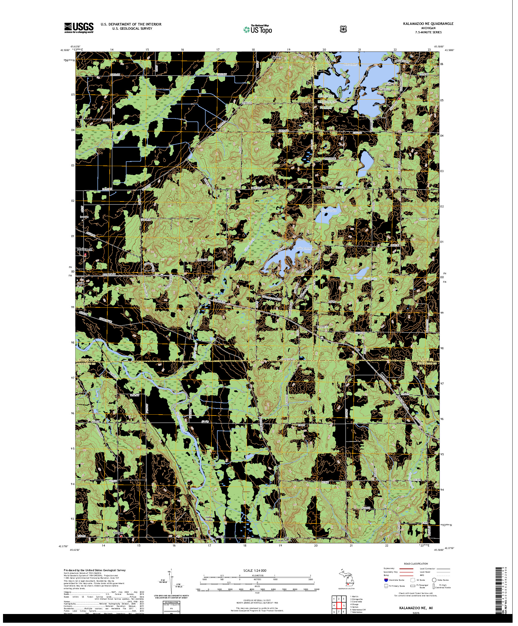 US TOPO 7.5-MINUTE MAP FOR KALAMAZOO NE, MI