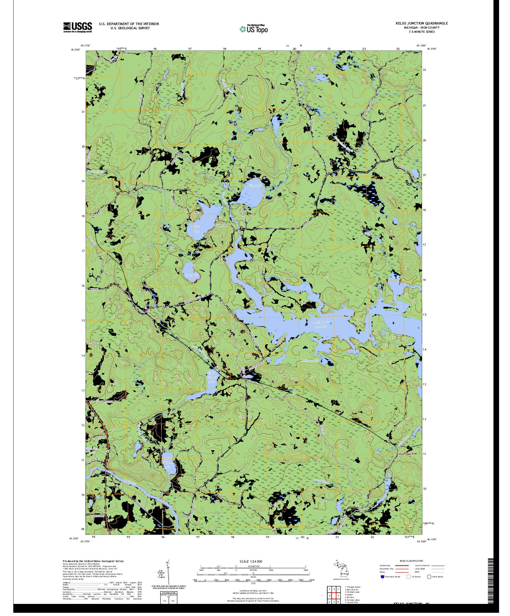 US TOPO 7.5-MINUTE MAP FOR KELSO JUNCTION, MI