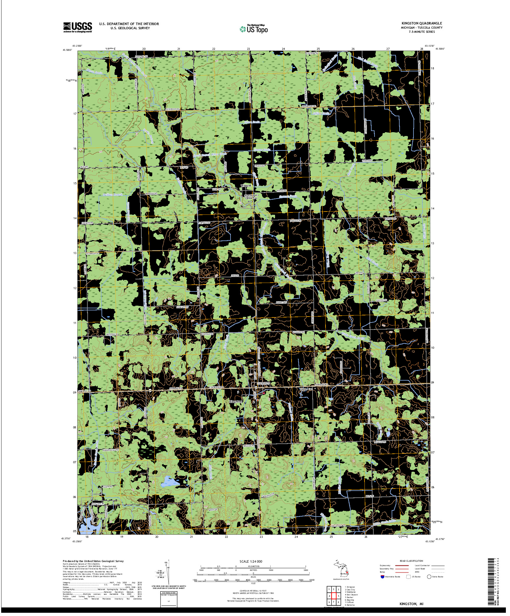 US TOPO 7.5-MINUTE MAP FOR KINGSTON, MI