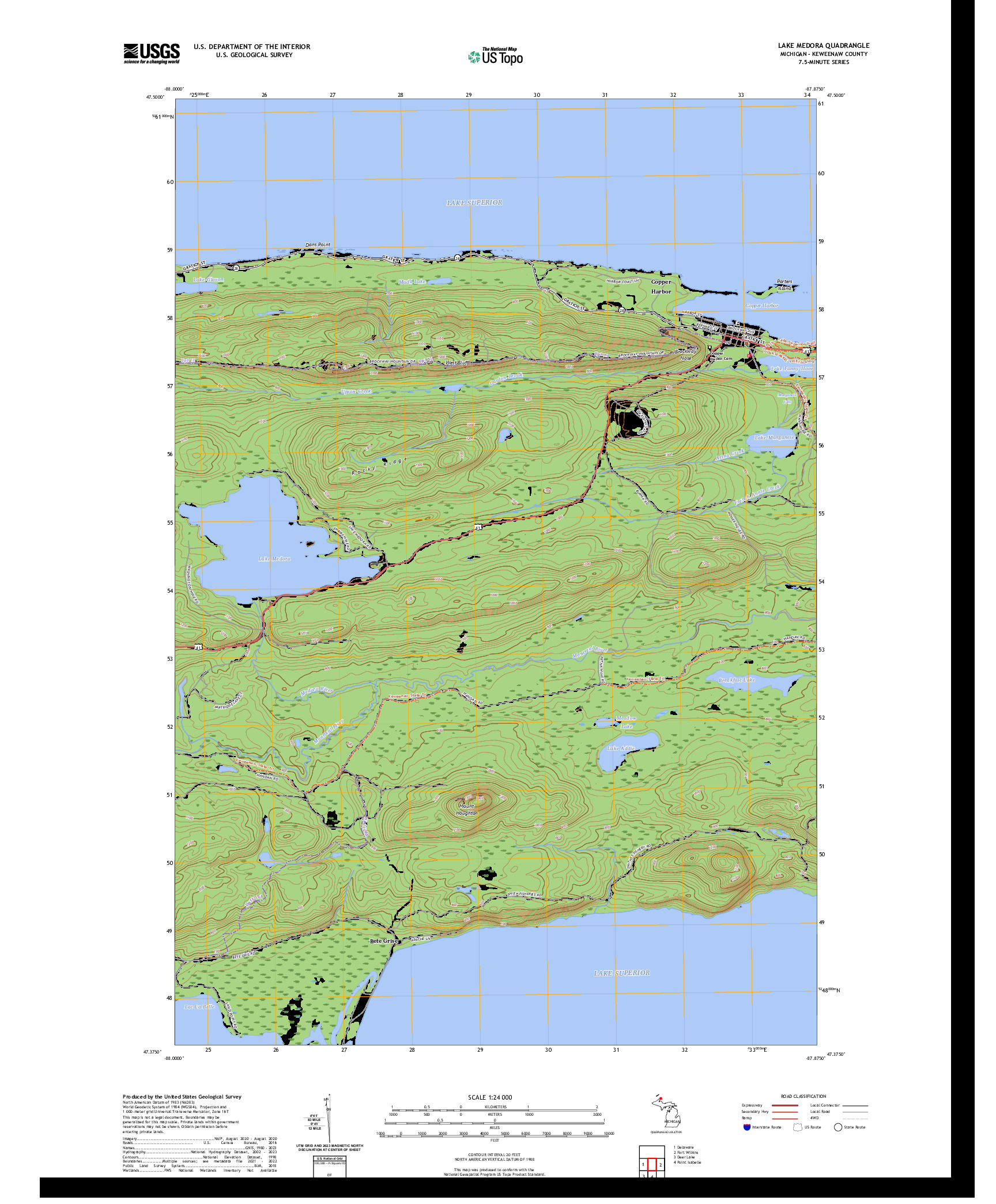 US TOPO 7.5-MINUTE MAP FOR LAKE MEDORA, MI