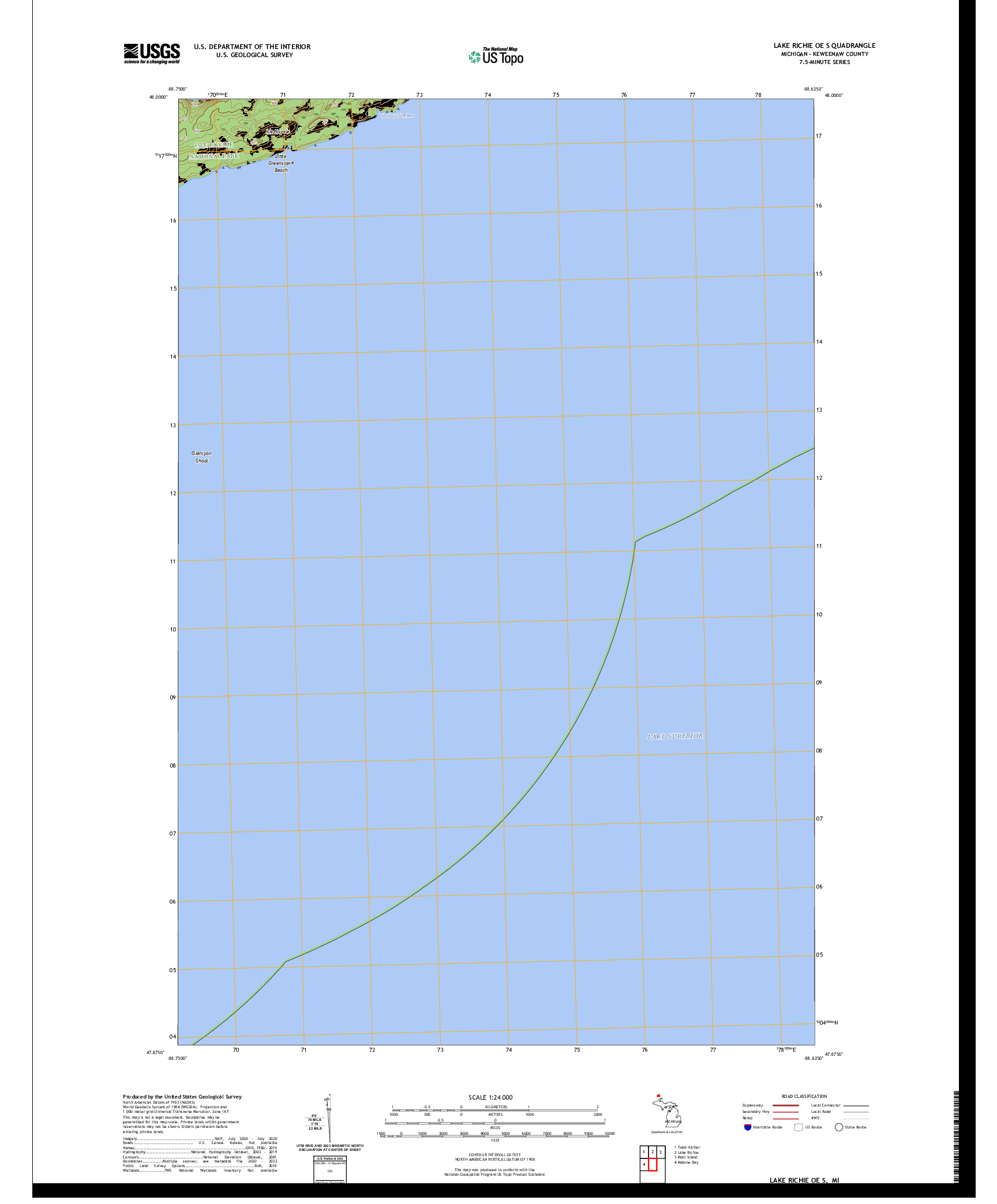 US TOPO 7.5-MINUTE MAP FOR LAKE RICHIE OE S, MI