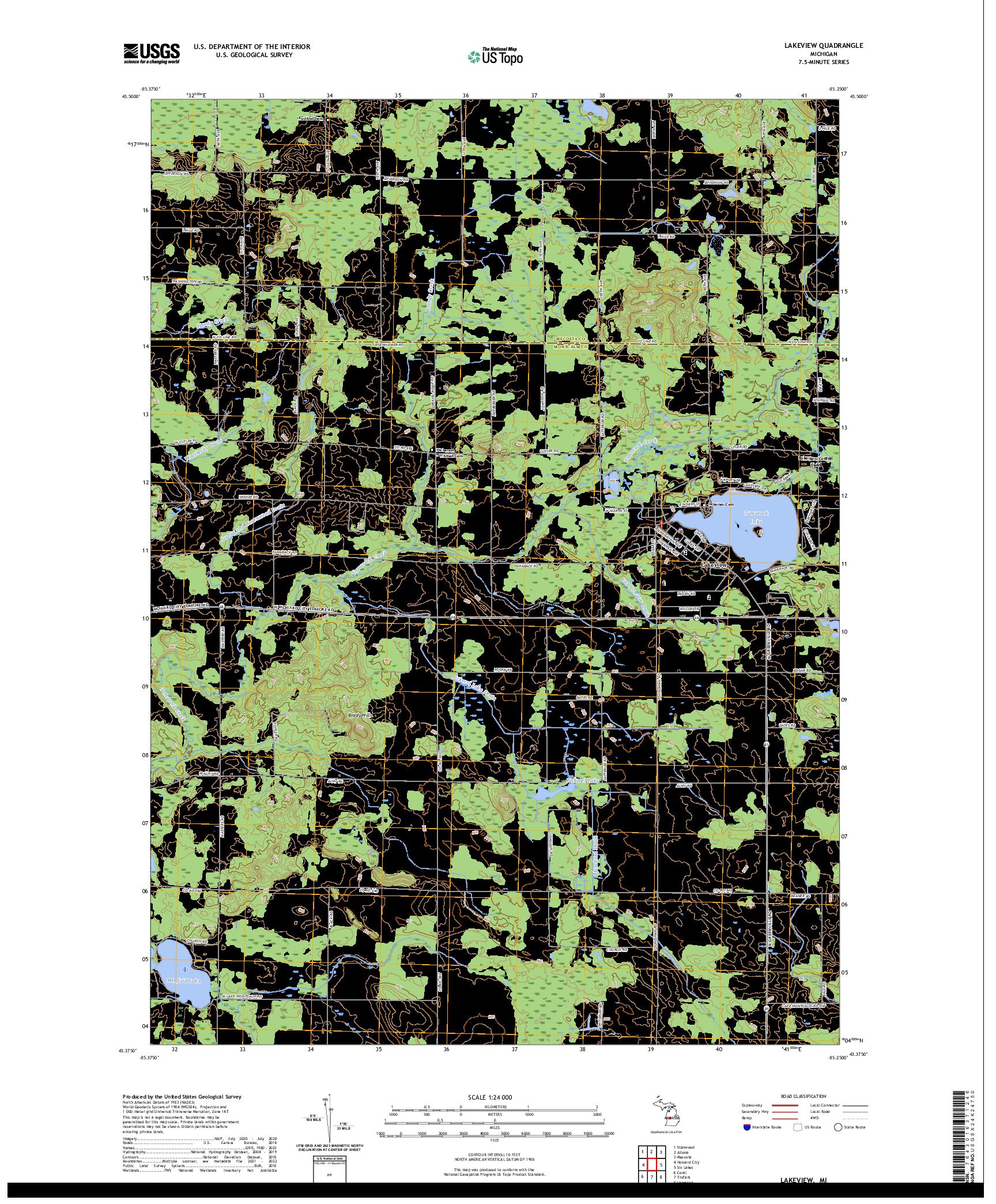 US TOPO 7.5-MINUTE MAP FOR LAKEVIEW, MI