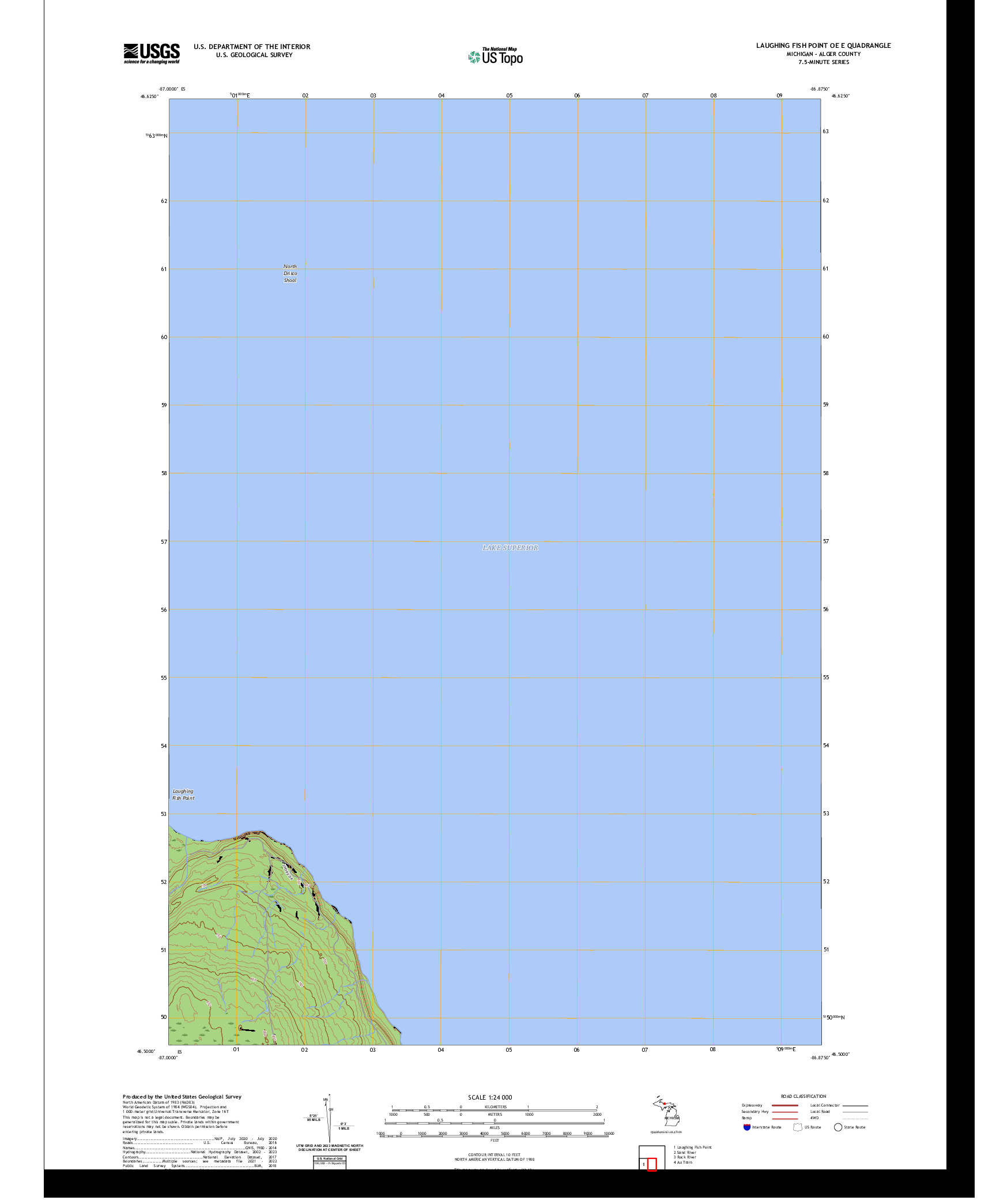 US TOPO 7.5-MINUTE MAP FOR LAUGHING FISH POINT OE E, MI