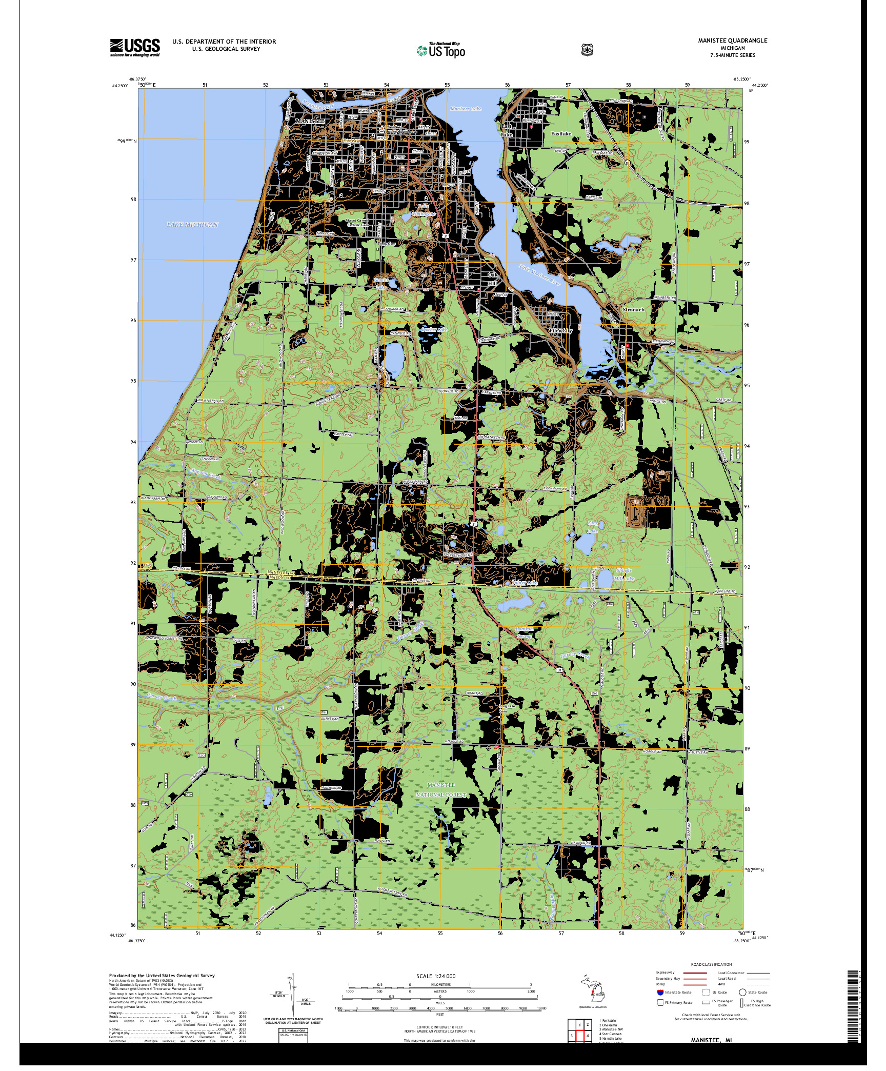 US TOPO 7.5-MINUTE MAP FOR MANISTEE, MI