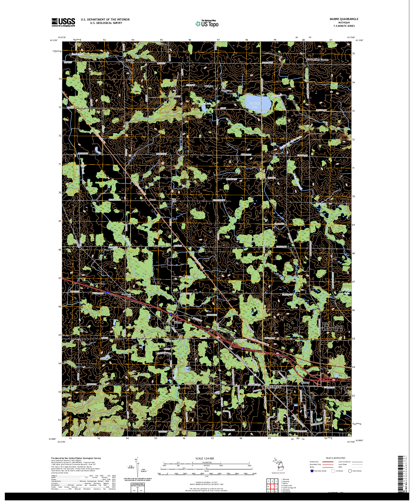 US TOPO 7.5-MINUTE MAP FOR MARNE, MI