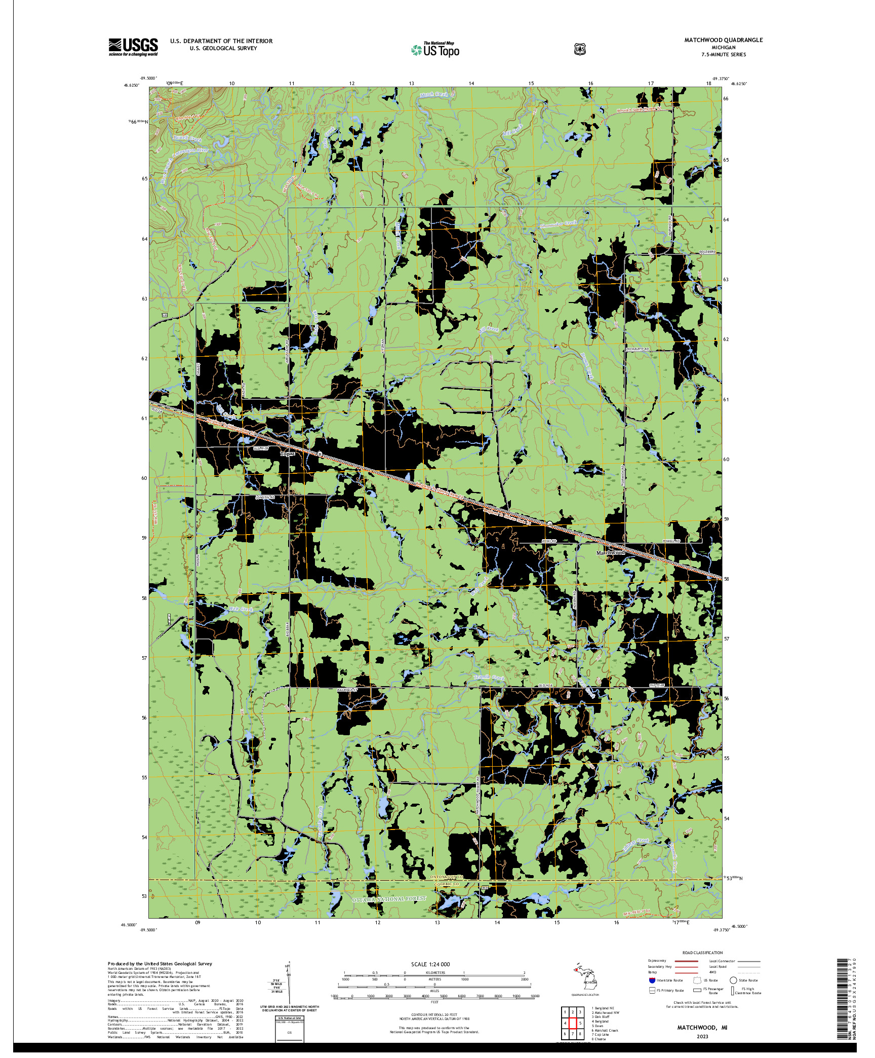 US TOPO 7.5-MINUTE MAP FOR MATCHWOOD, MI