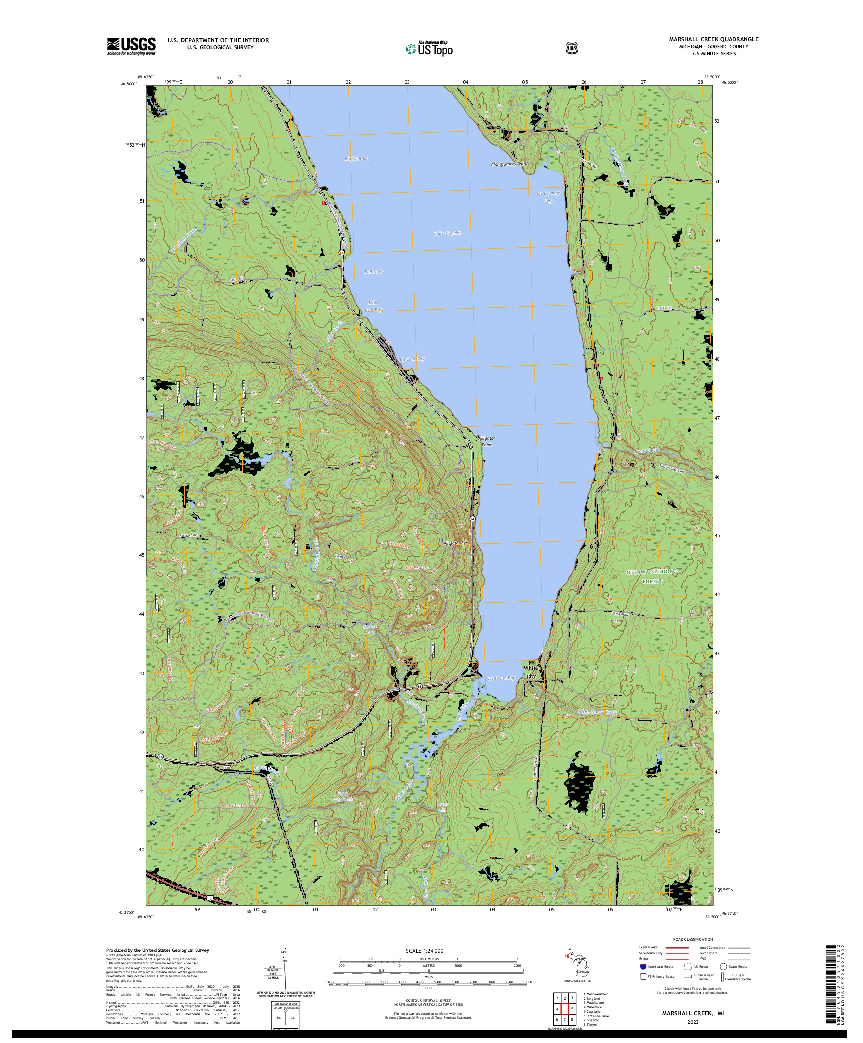 US TOPO 7.5-MINUTE MAP FOR MARSHALL CREEK, MI