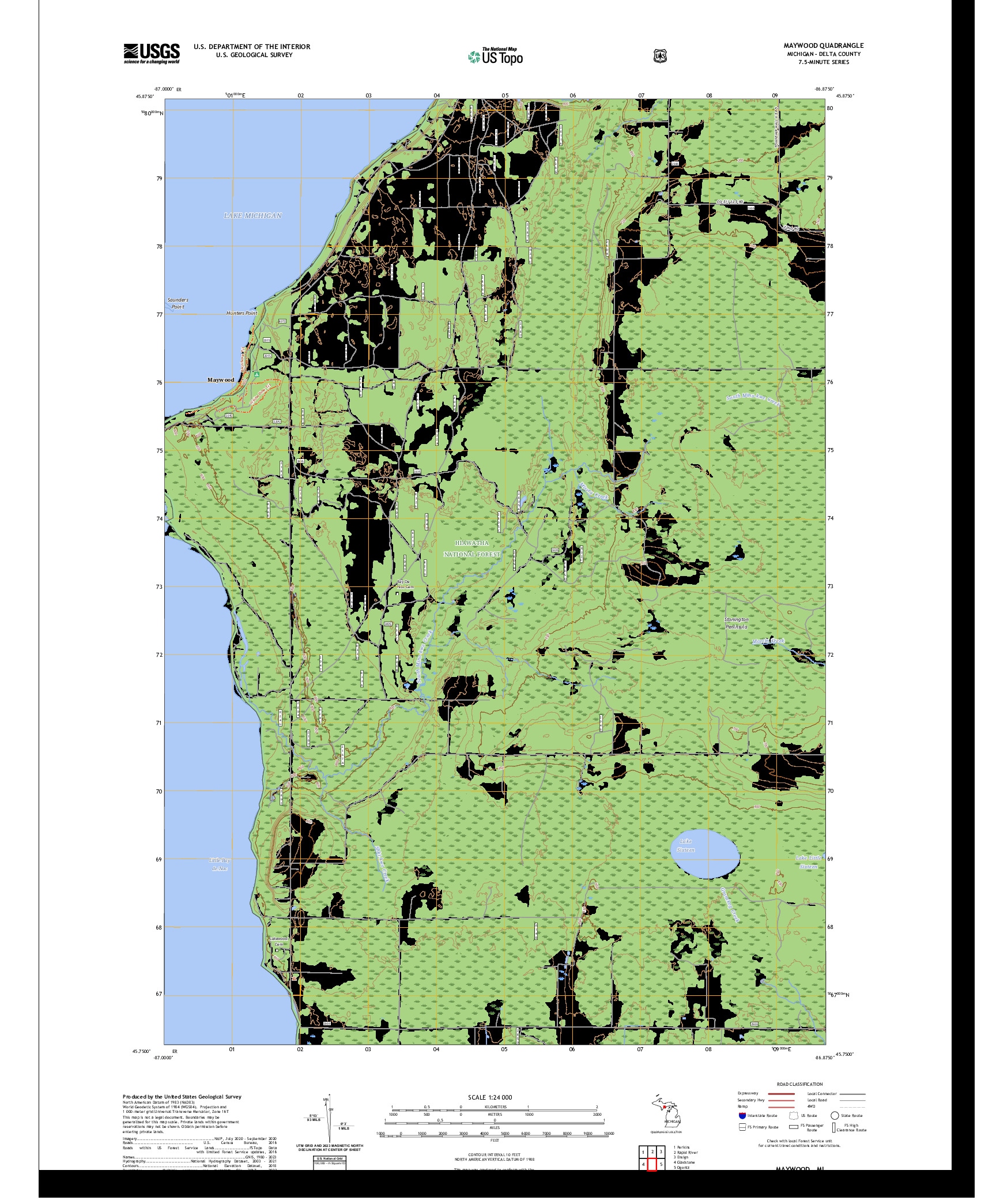 US TOPO 7.5-MINUTE MAP FOR MAYWOOD, MI