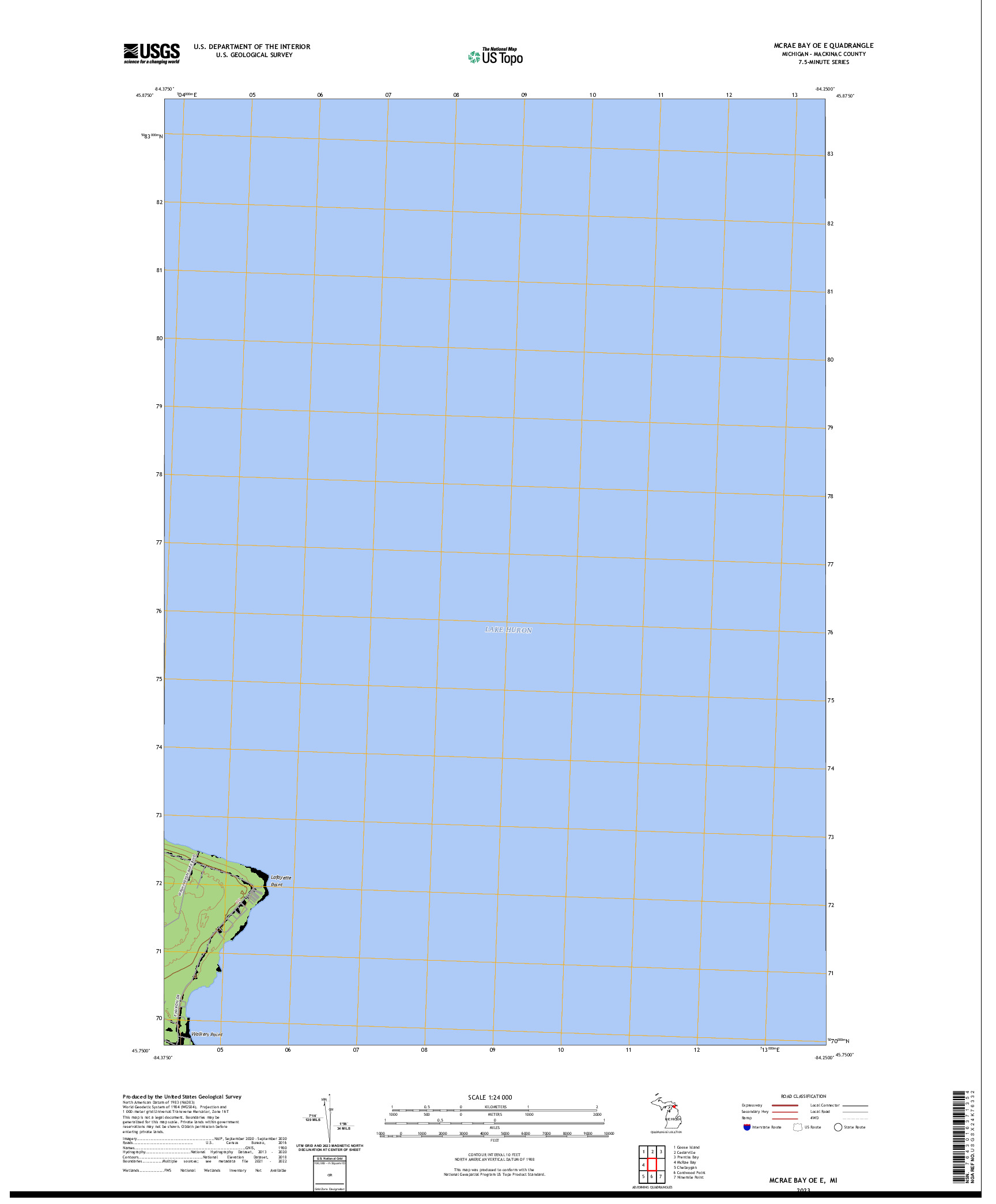 US TOPO 7.5-MINUTE MAP FOR MCRAE BAY OE E, MI