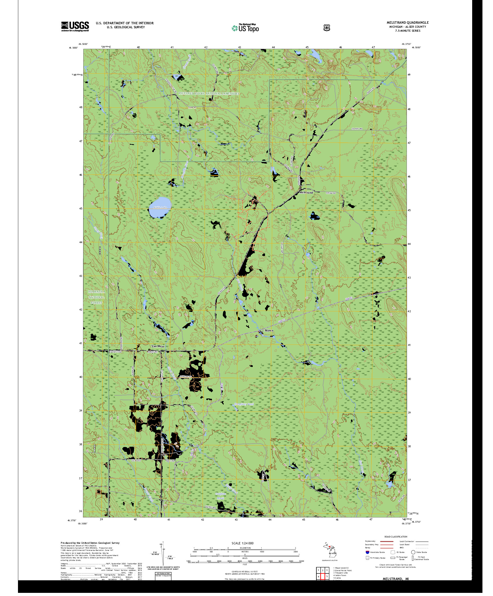 US TOPO 7.5-MINUTE MAP FOR MELSTRAND, MI