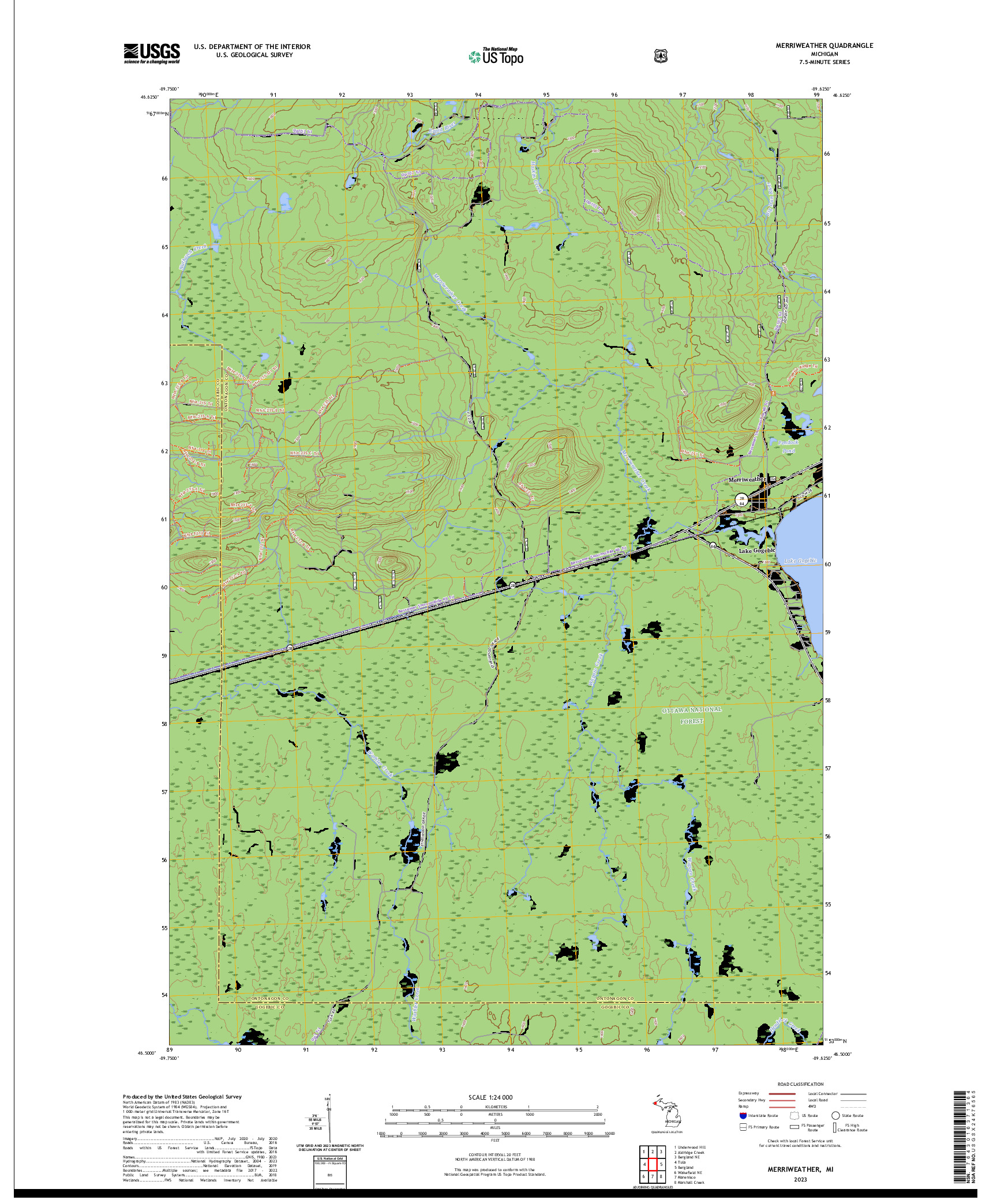 US TOPO 7.5-MINUTE MAP FOR MERRIWEATHER, MI