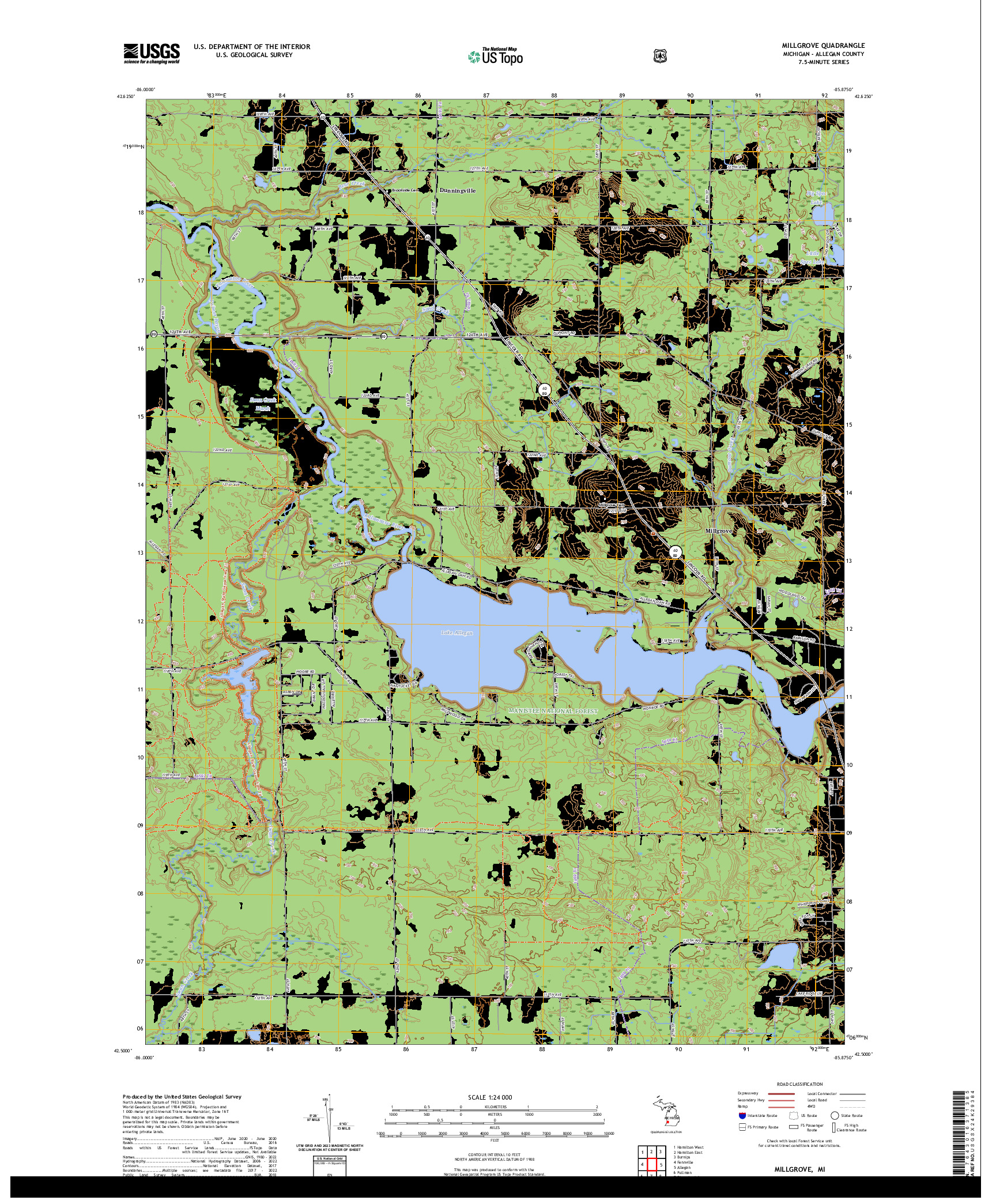 US TOPO 7.5-MINUTE MAP FOR MILLGROVE, MI