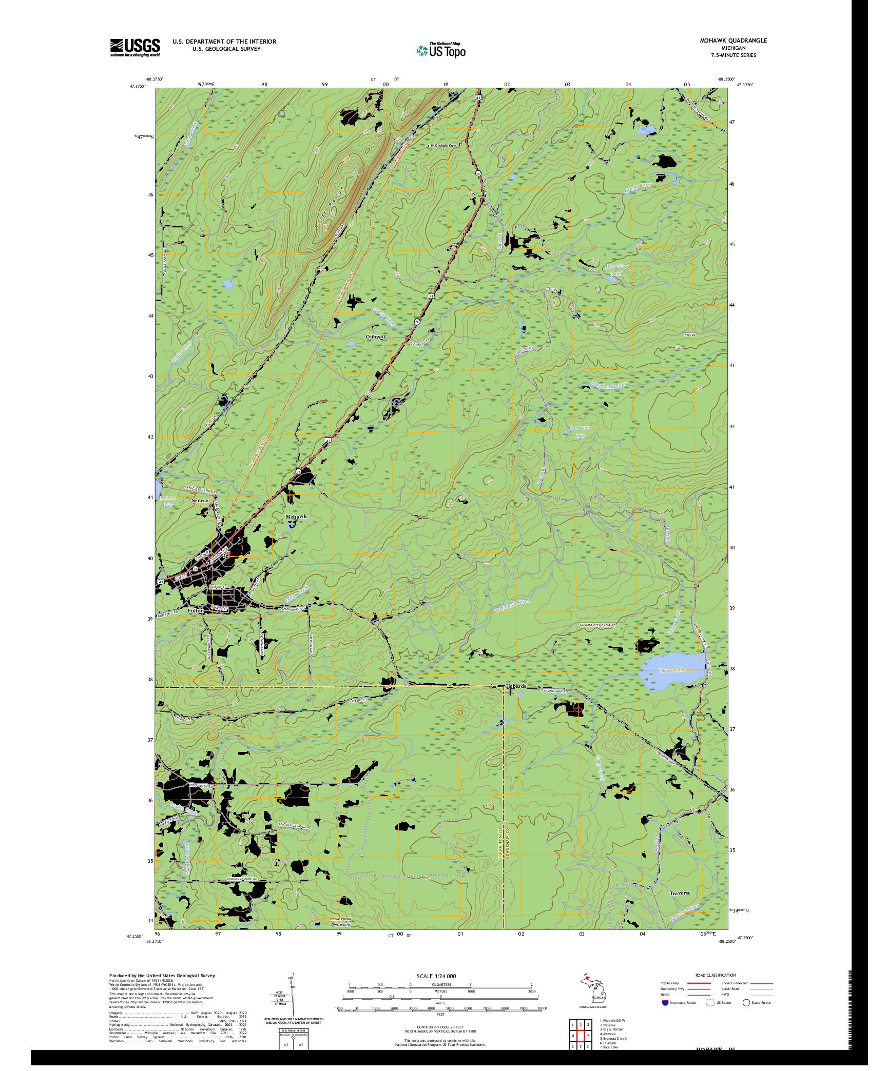 US TOPO 7.5-MINUTE MAP FOR MOHAWK, MI