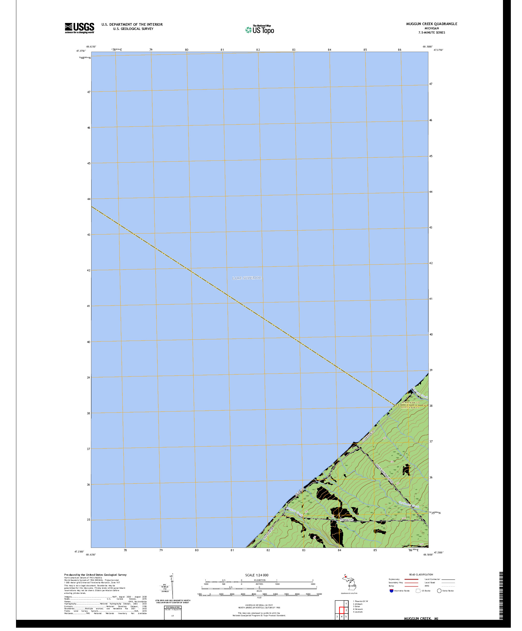 US TOPO 7.5-MINUTE MAP FOR MUGGUN CREEK, MI