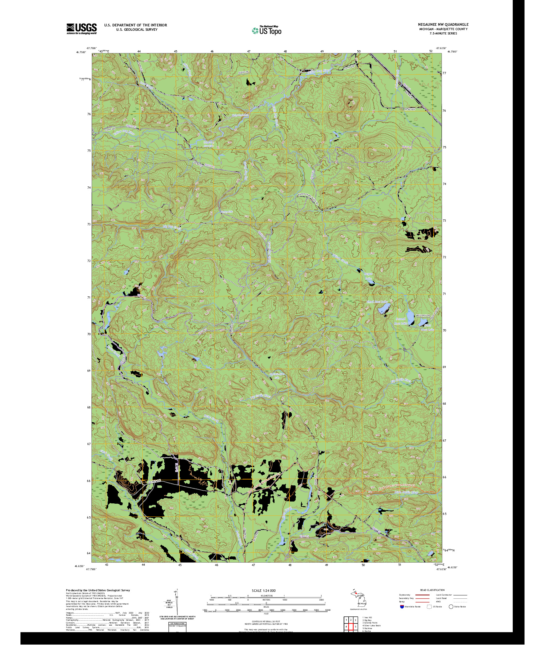 US TOPO 7.5-MINUTE MAP FOR NEGAUNEE NW, MI