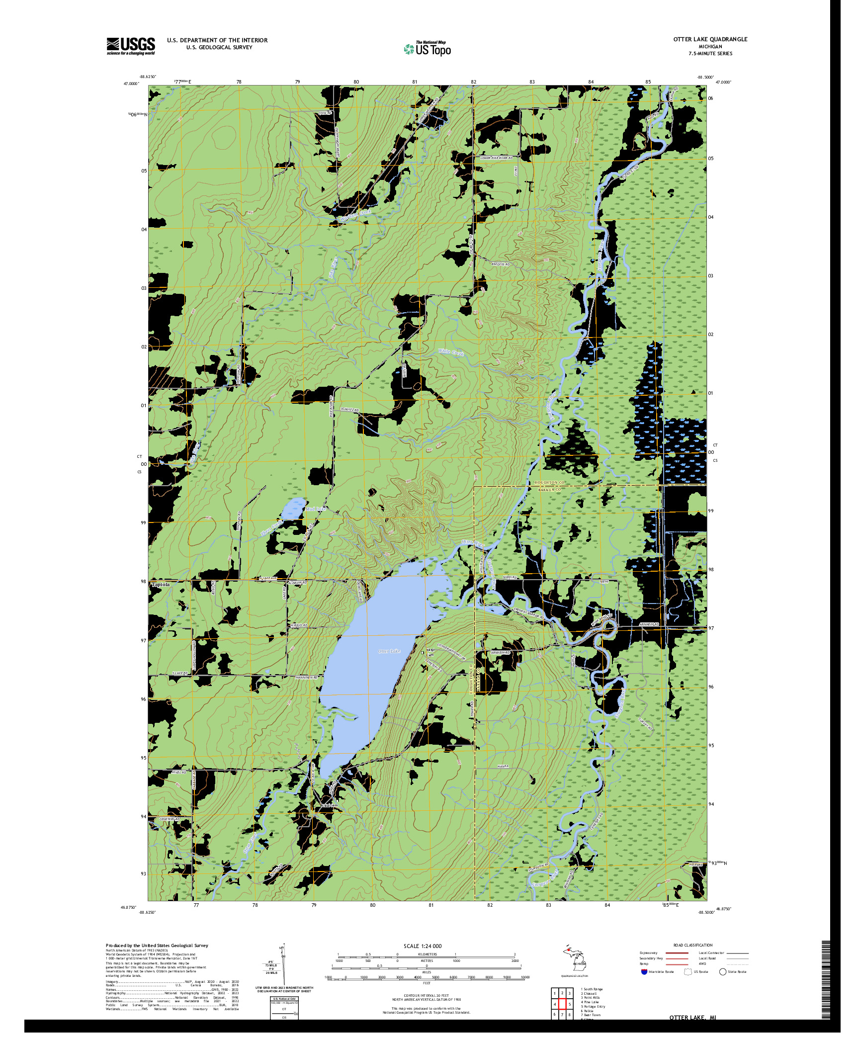 US TOPO 7.5-MINUTE MAP FOR OTTER LAKE, MI