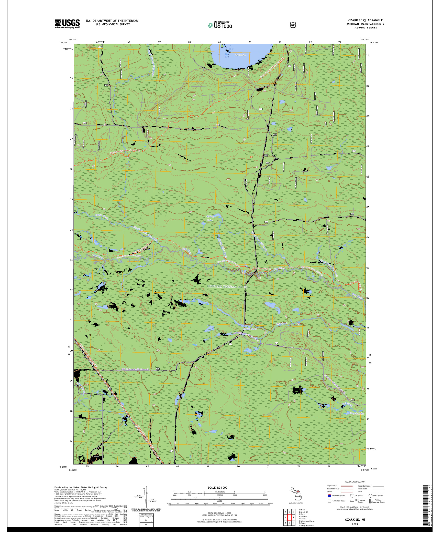 US TOPO 7.5-MINUTE MAP FOR OZARK SE, MI