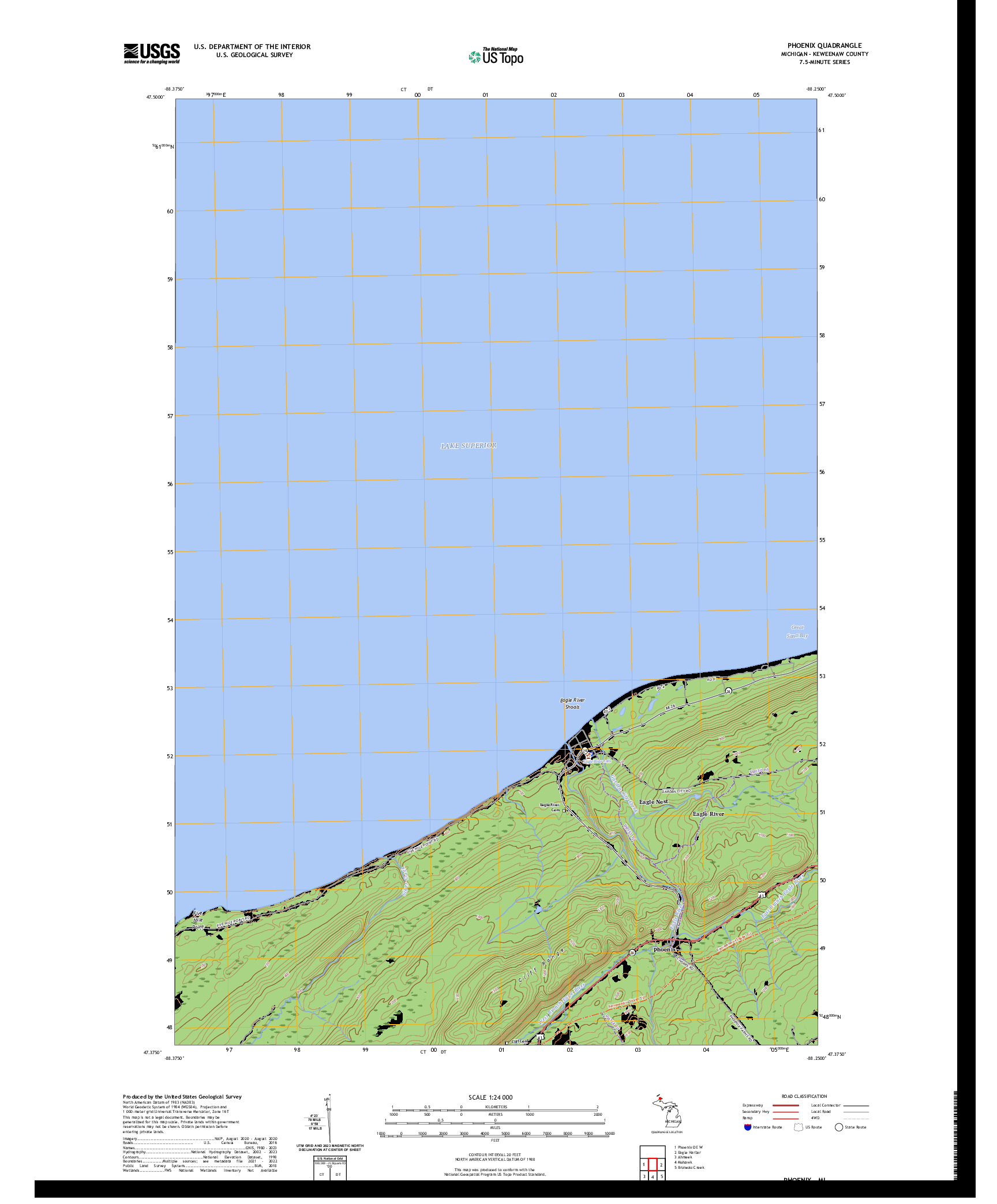 US TOPO 7.5-MINUTE MAP FOR PHOENIX, MI