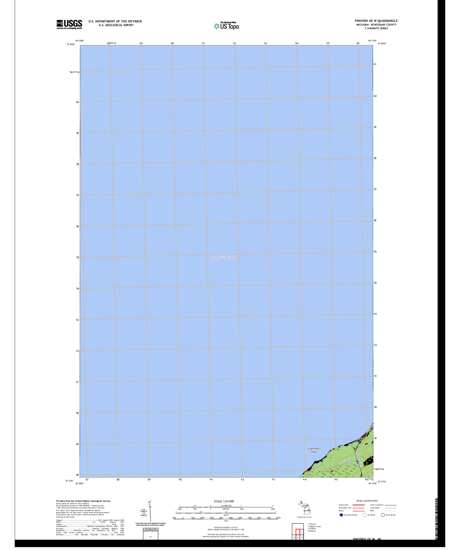 US TOPO 7.5-MINUTE MAP FOR PHOENIX OE W, MI