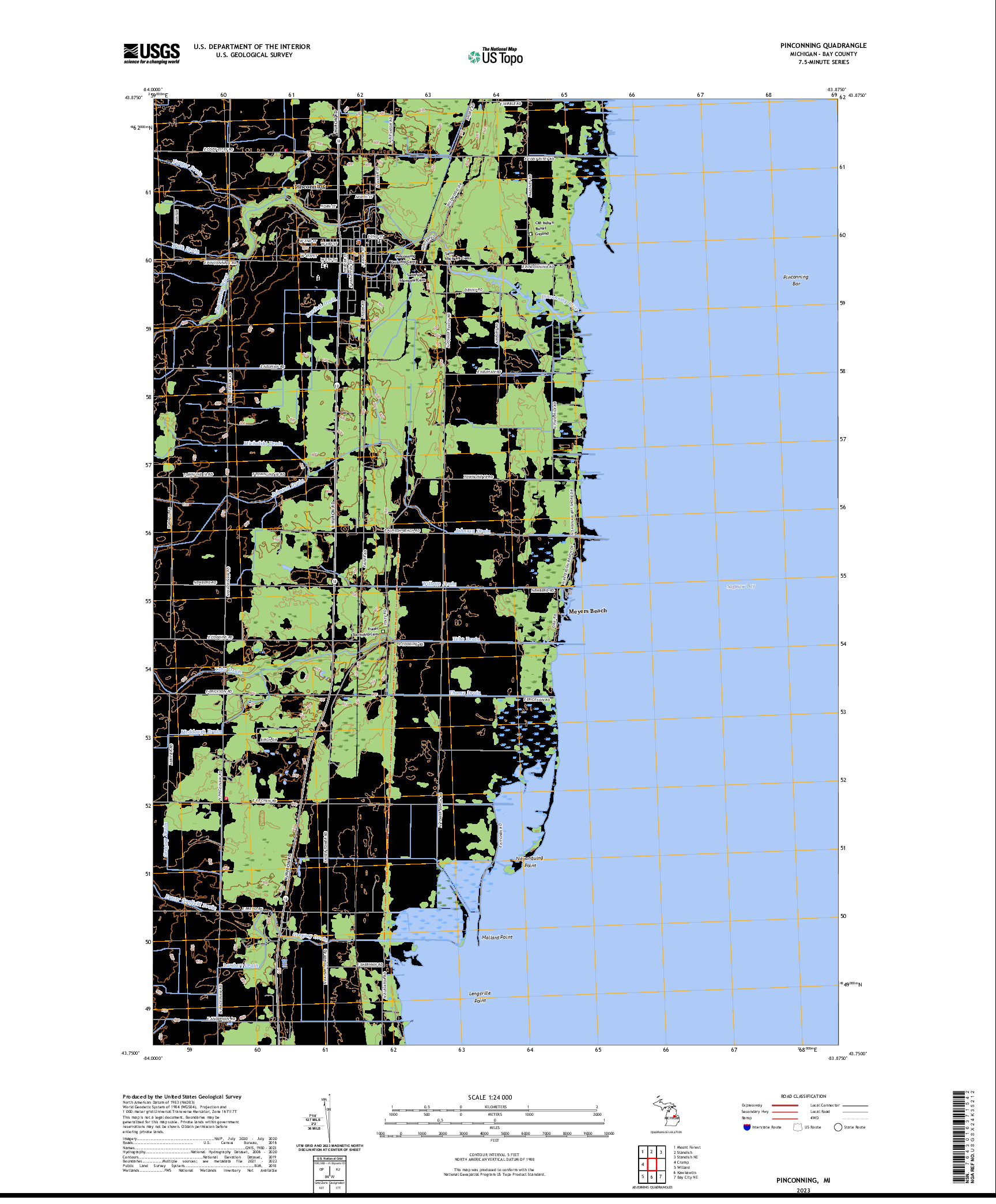 US TOPO 7.5-MINUTE MAP FOR PINCONNING, MI