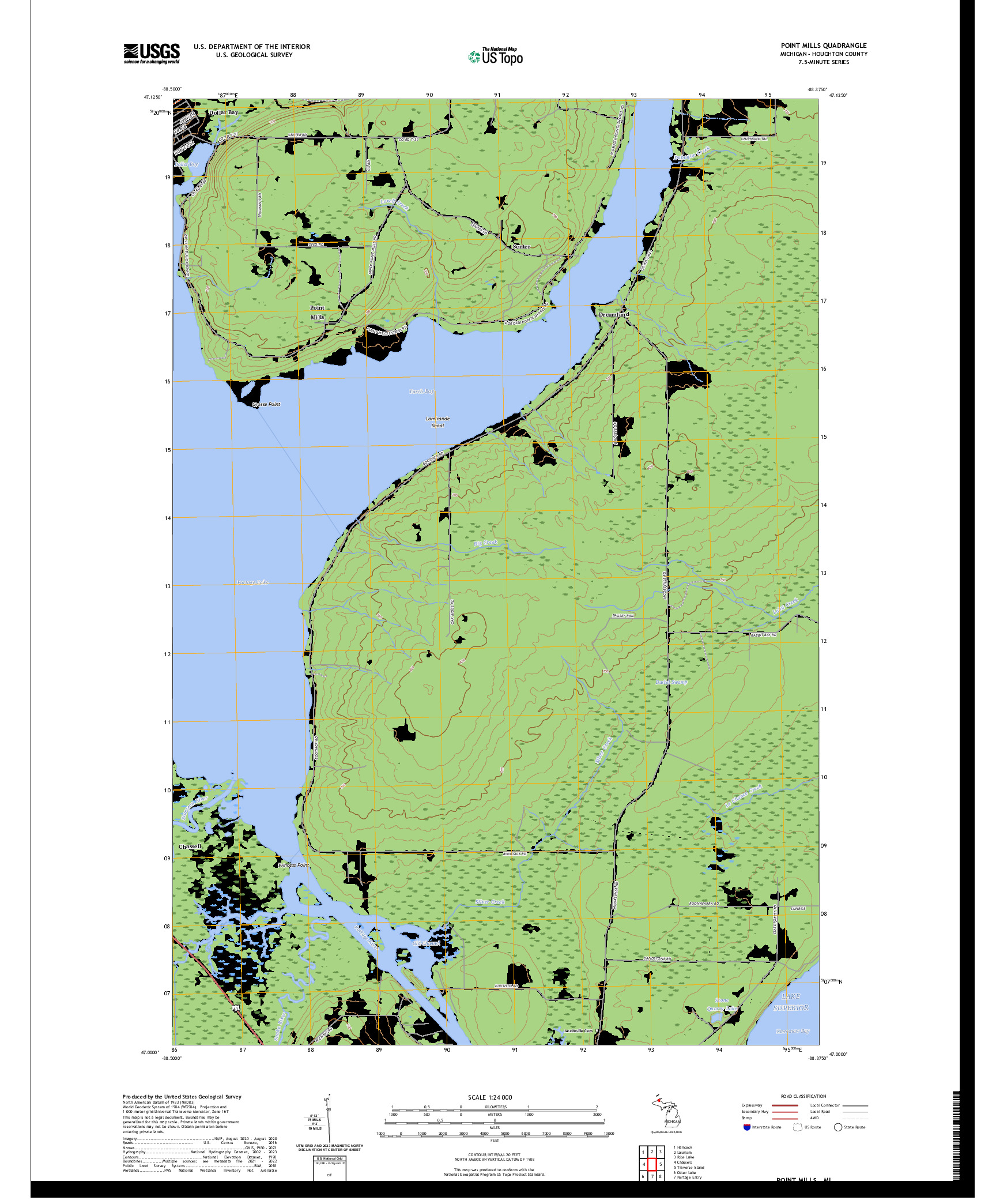 US TOPO 7.5-MINUTE MAP FOR POINT MILLS, MI